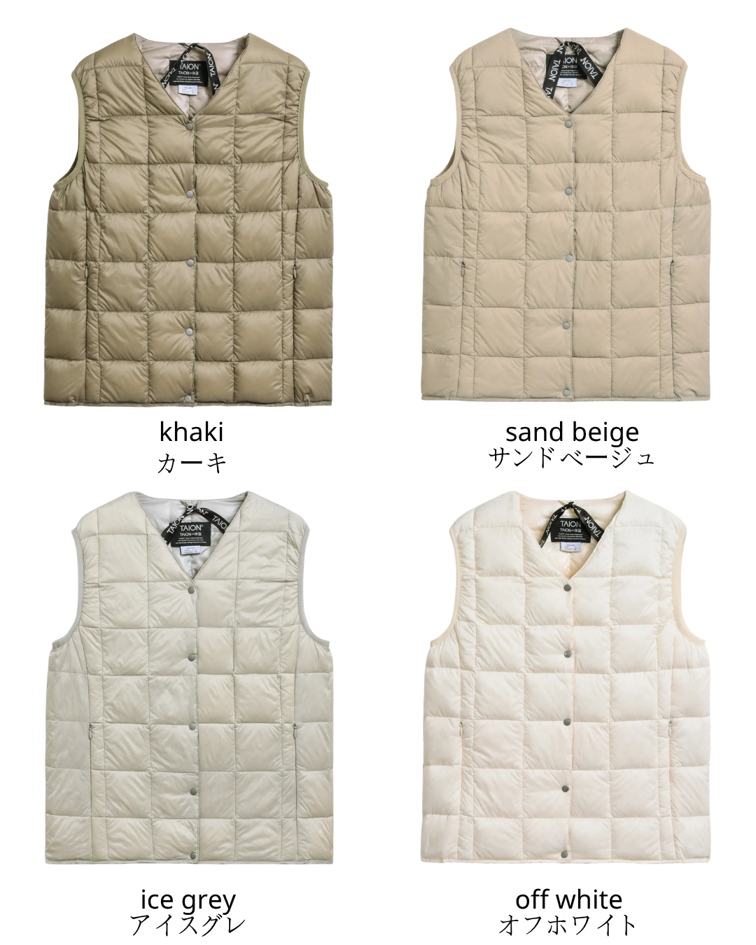 日本代購【 2026年秋冬新產色 日本直送 TAION 女裝經典V領內膽羽絨背心 TAION Women Basic V-Neck Button Inner Down Vest (TAION-W001) 】