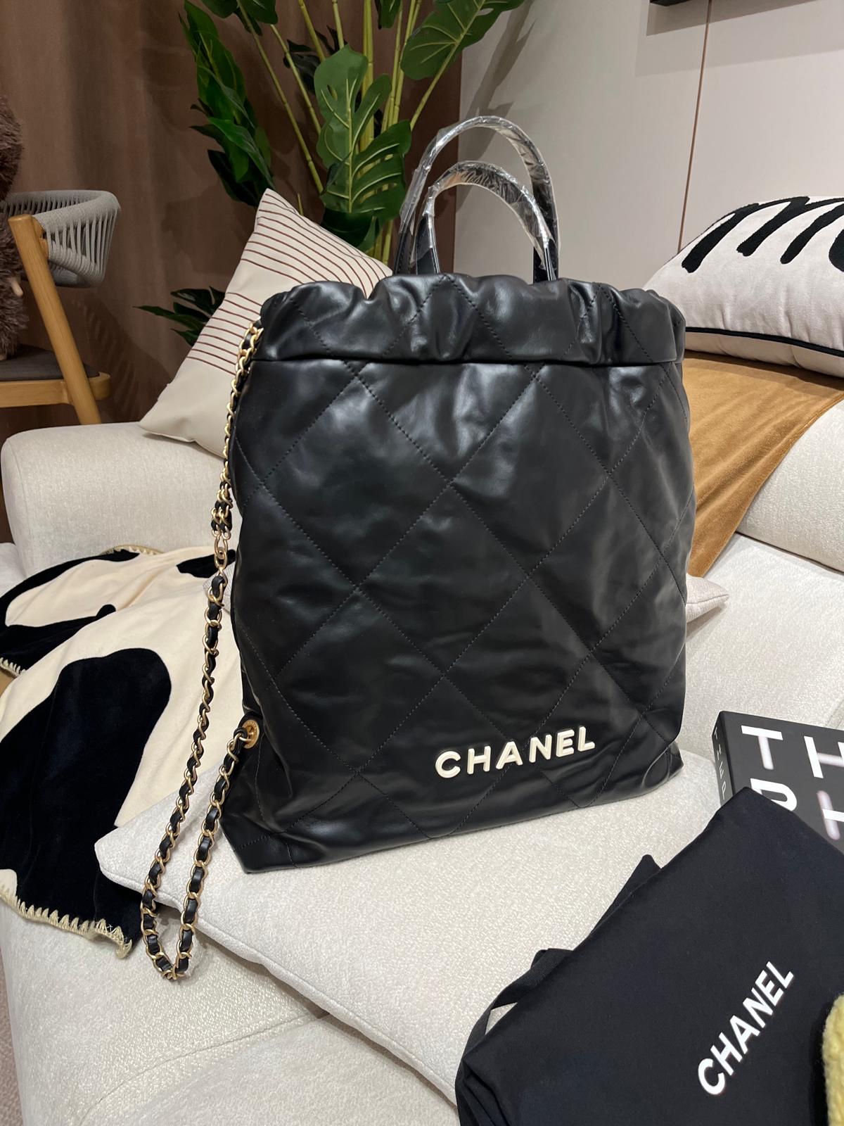 Chanel 22 backpack Large 黑色牛皮 100%Authentic ,98%new ✅晶片✅塵袋