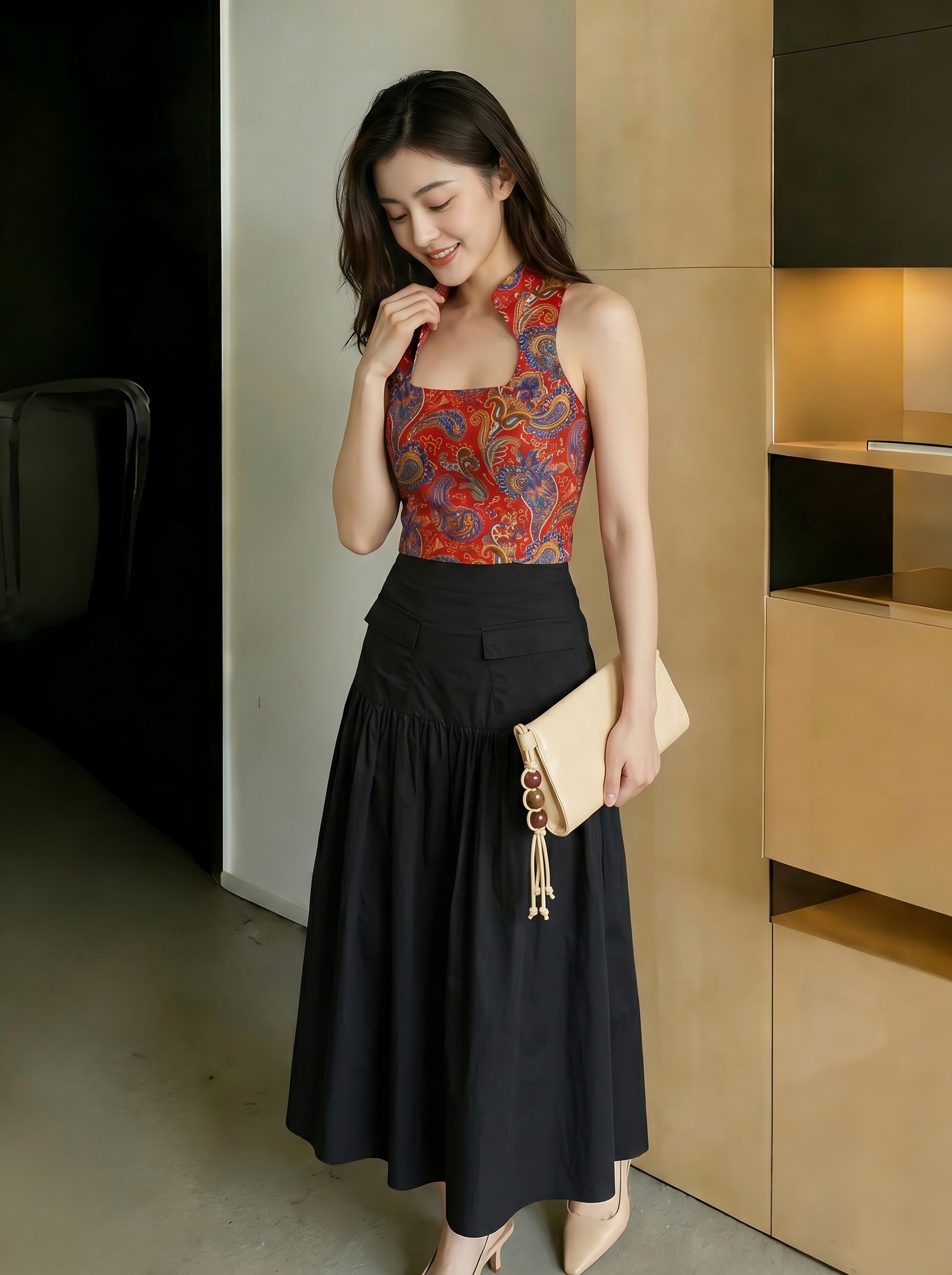 Heritage Bloom Cut Out Top M227