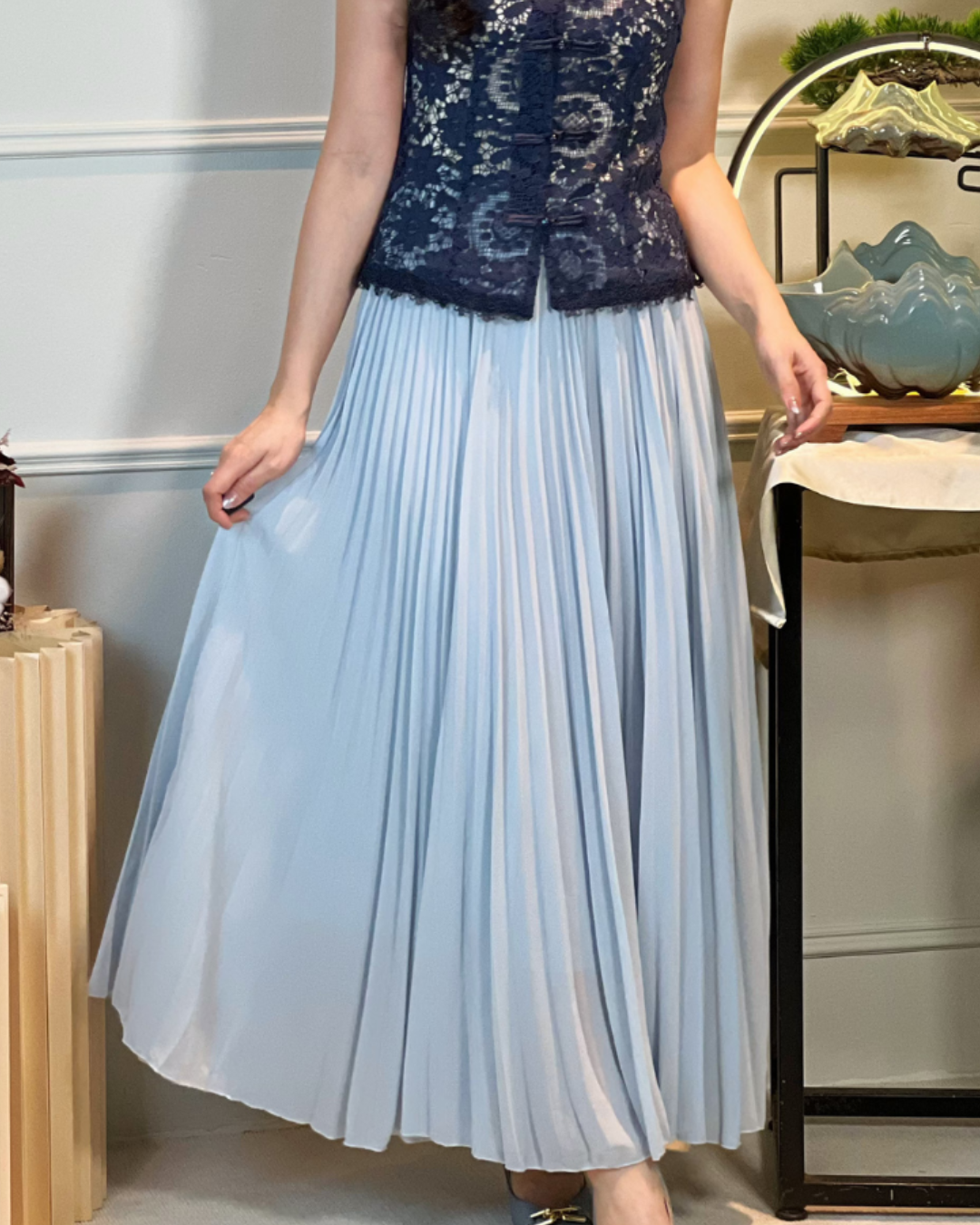 5104 Quintina Pleated A Line Skirt 