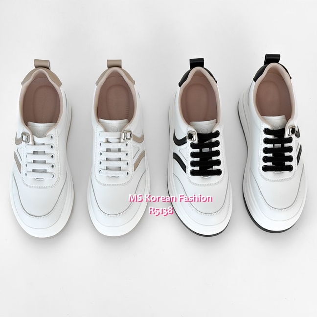 R5138 韓國🇰🇷真皮厚底免綁帶sneakers