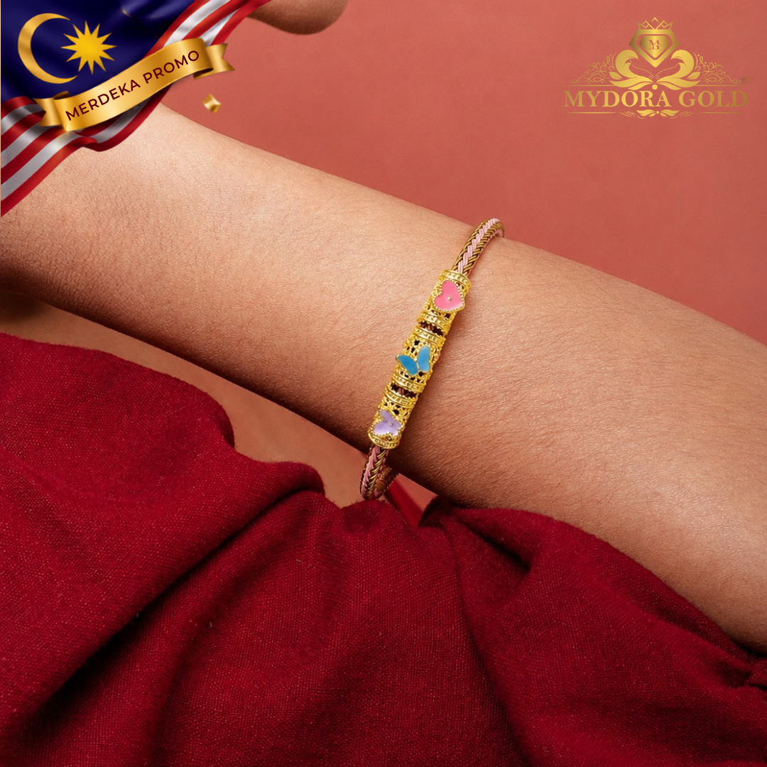 Golden MERDEKA Special - MYDORA Mini Tube Bead Enamel Collection (5G) l EMAS 916/22K