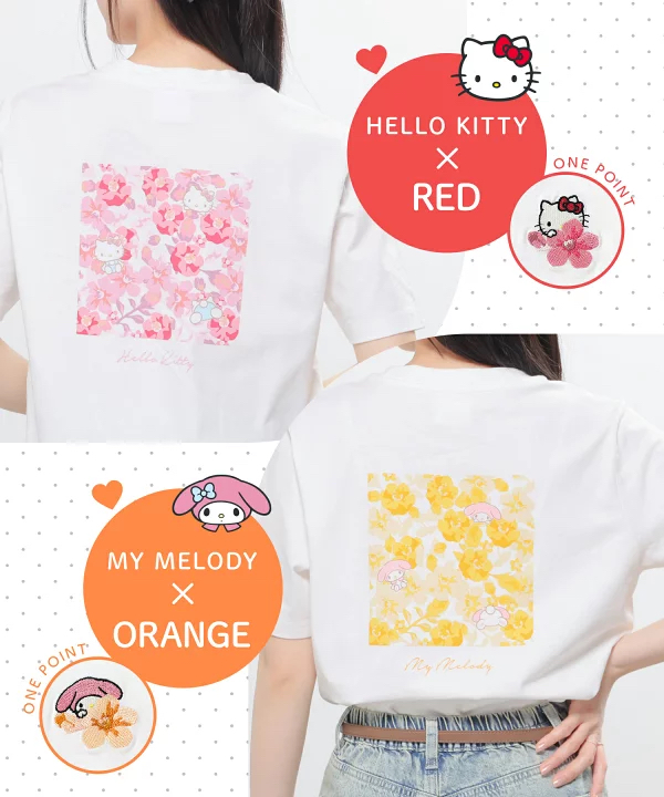 日本預訂📍日本Sanrio色彩花花圖案短袖Tee
