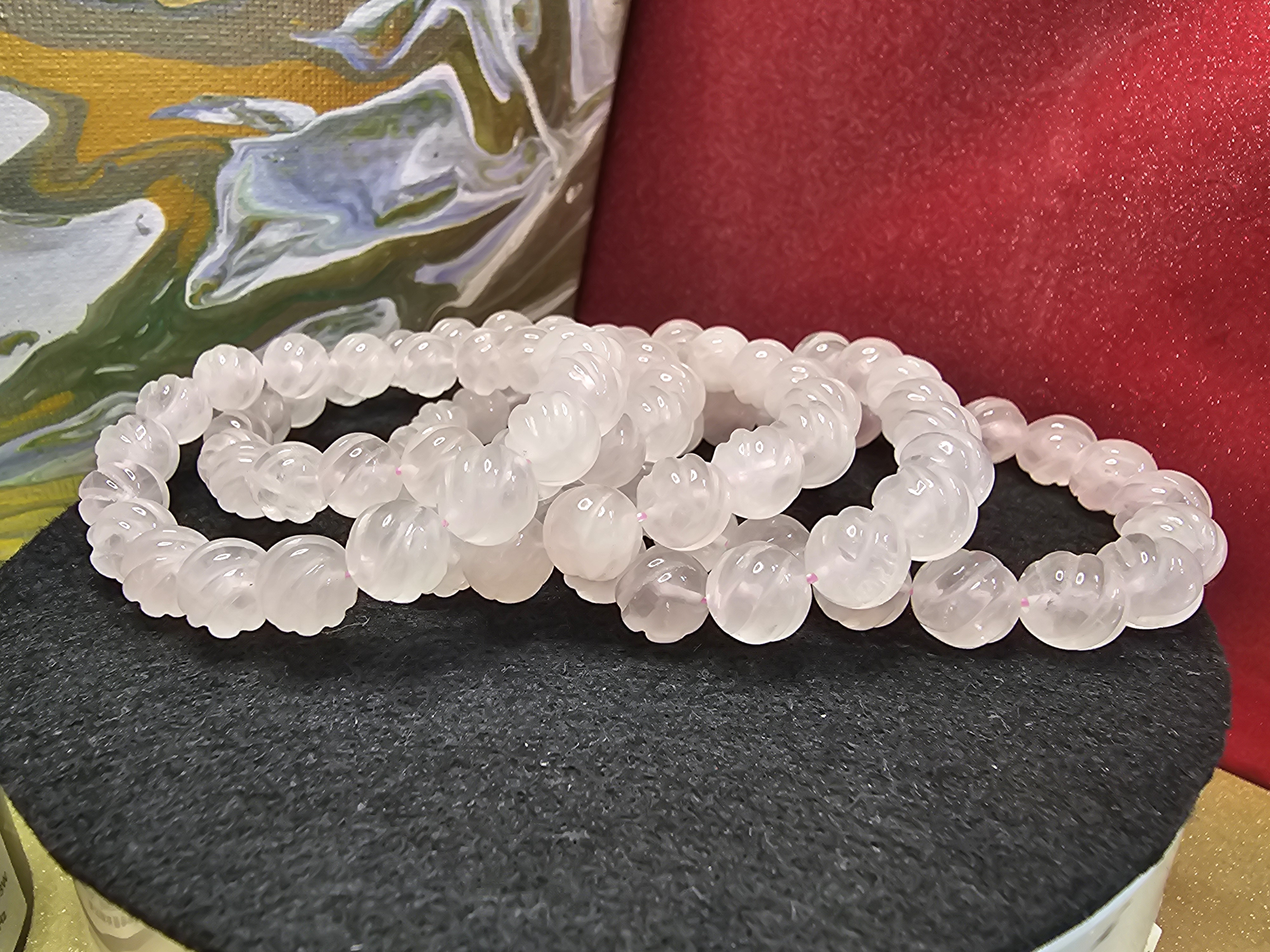 粉紅晶斜紋手串(Rose Quartz)