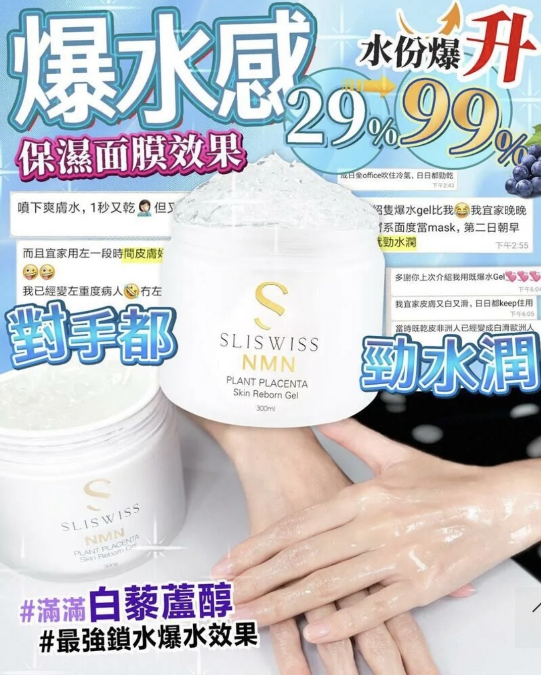 SLISWISS 極光白藜蘆醇新版逆齡爆水Gel 300G