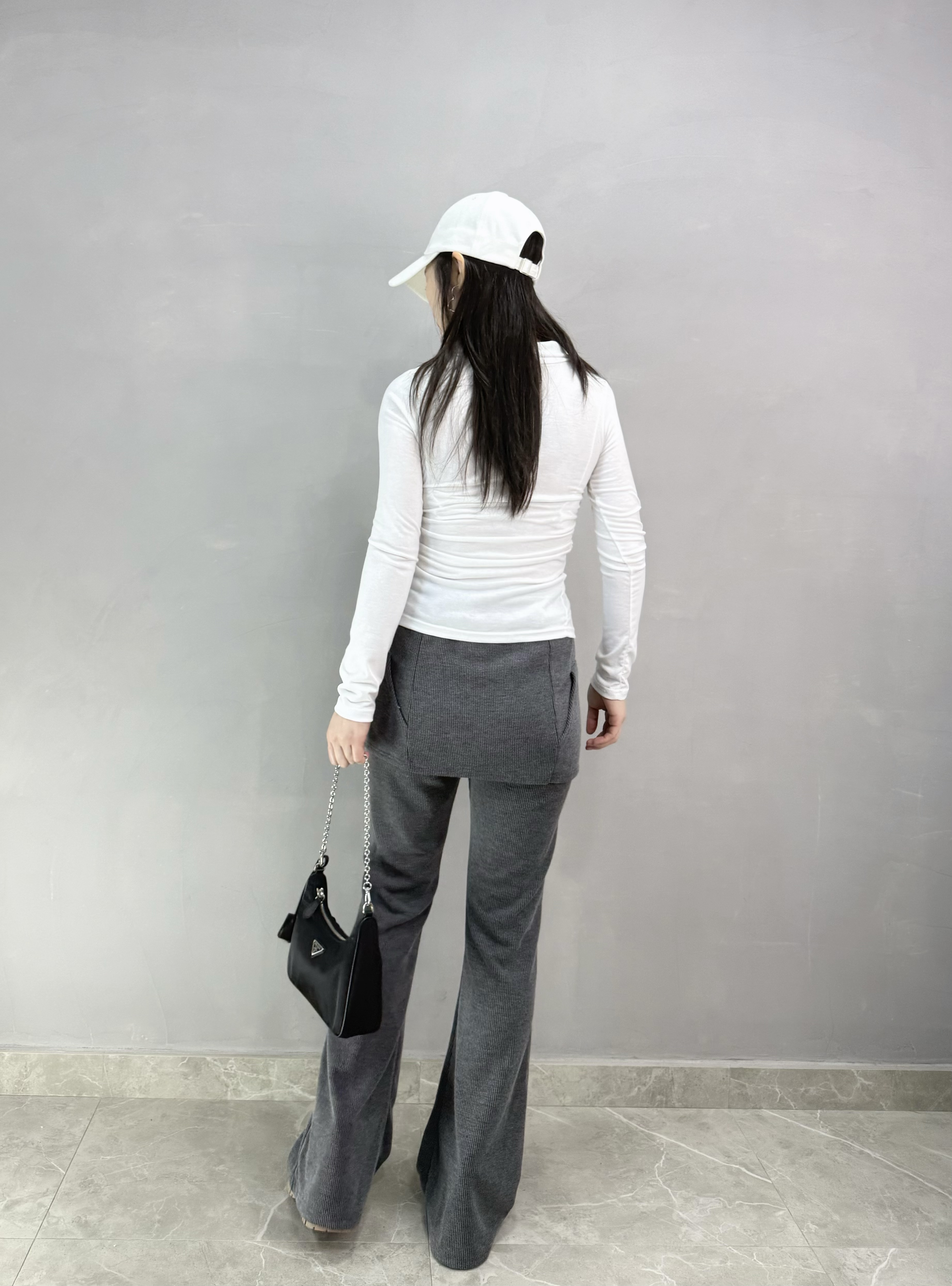 G77 暗紋喇叭褲+裙Set