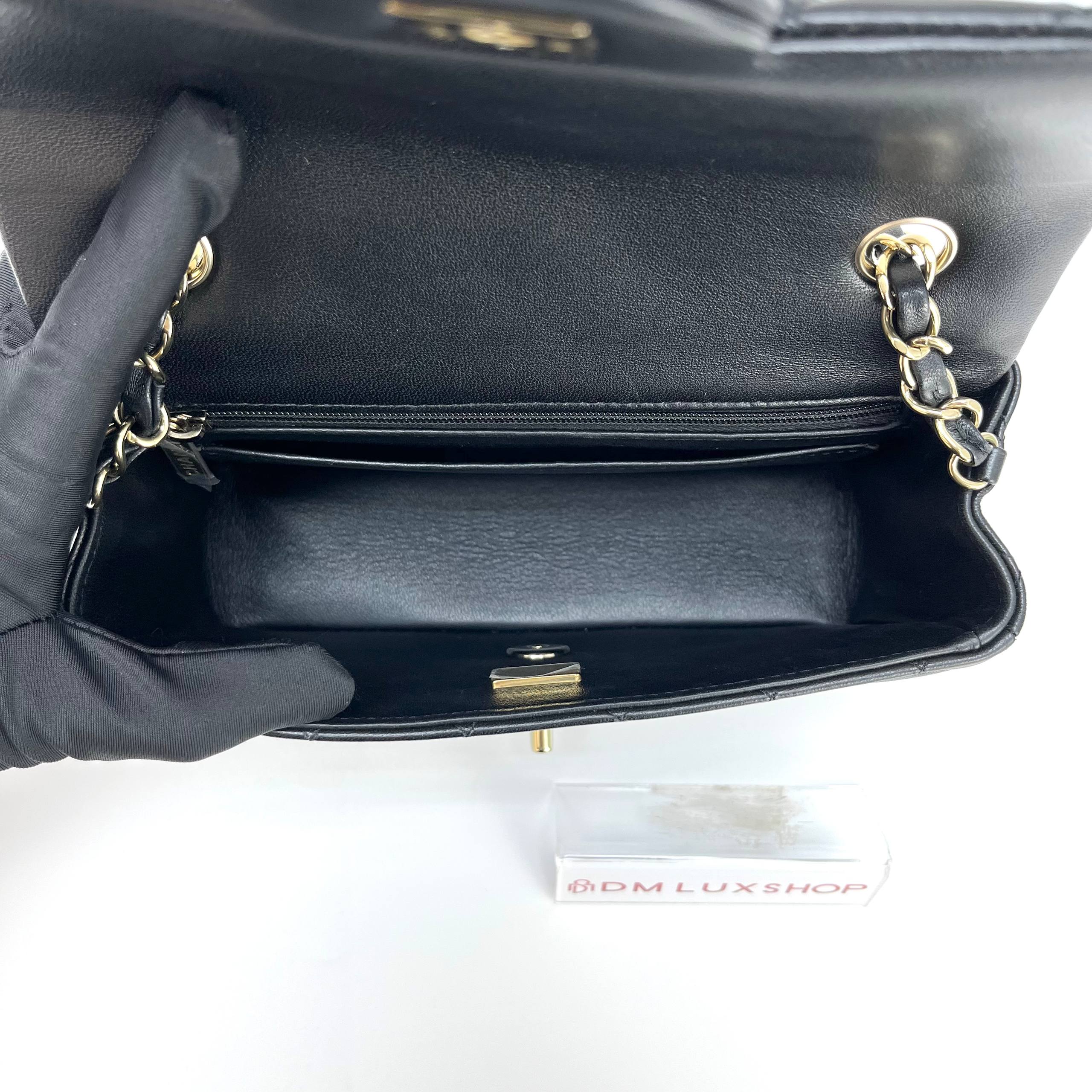 Chanel Black CF Mini Rectangular GHW (Microchip)