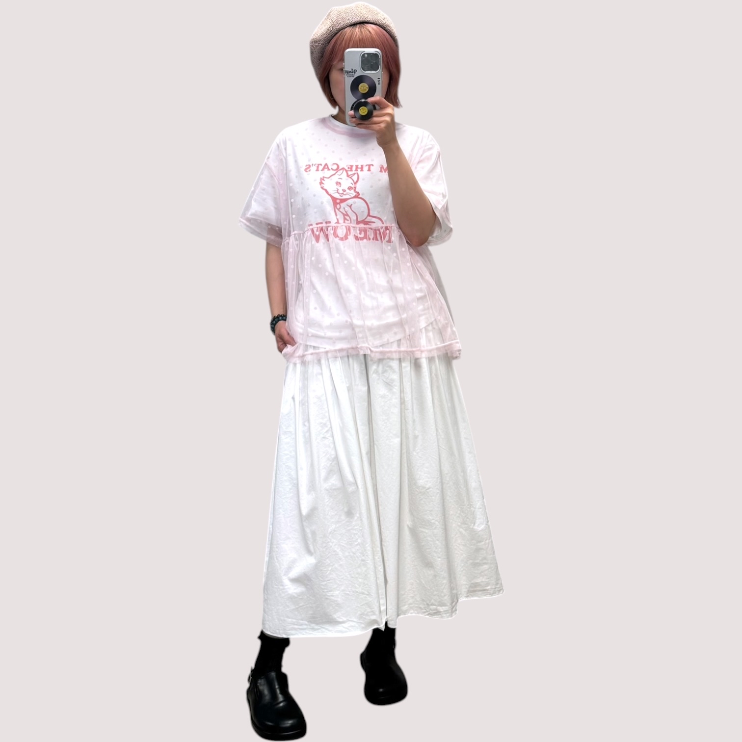 221366 波點紗Tee