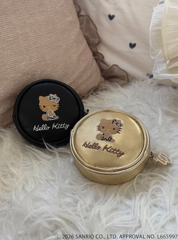 🎀【預訂】小麥色肌膚 Kitty x GRL  斑馬紋圓形小掛包