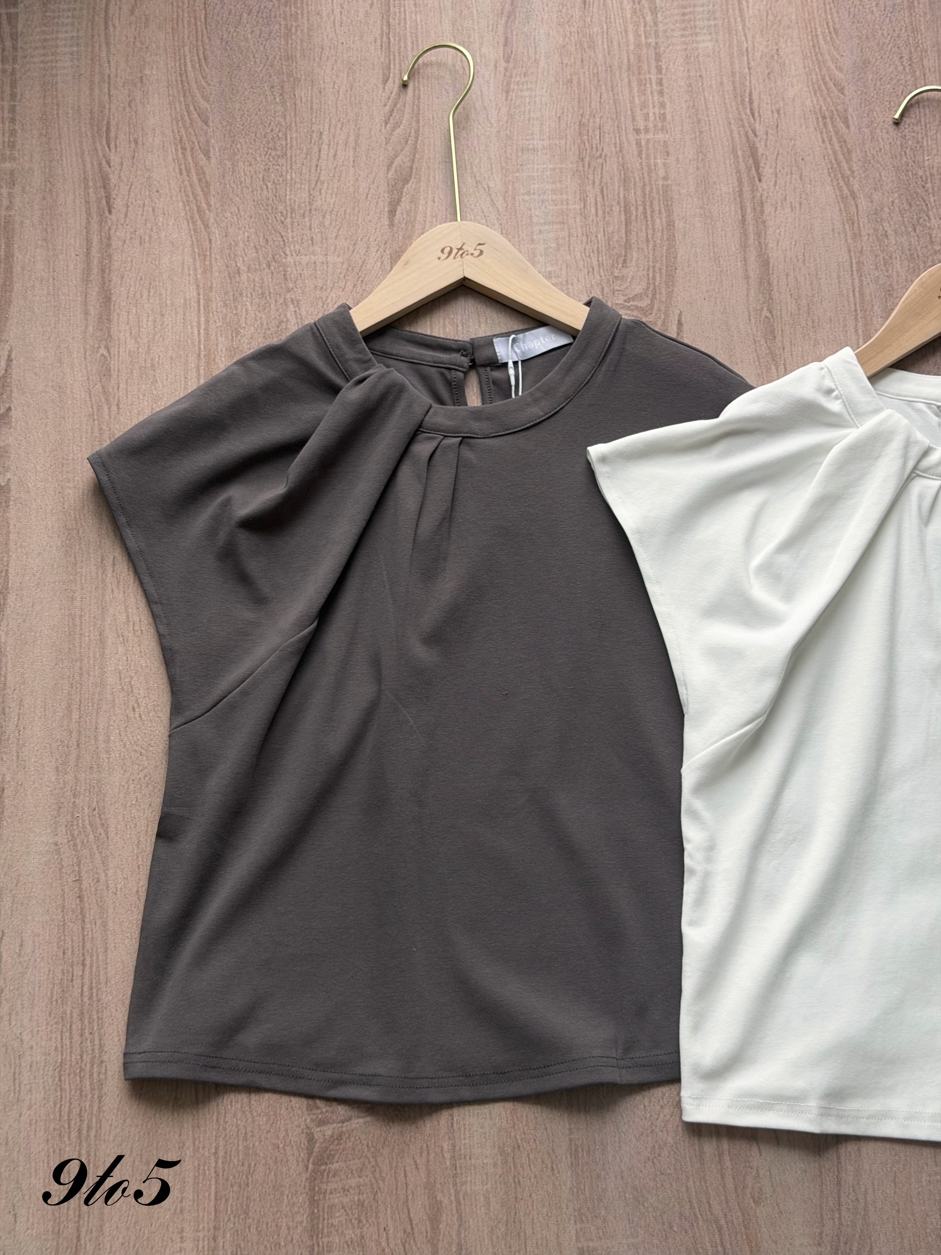 T4482 Ruched Mock Neck Top - 4 Colors 