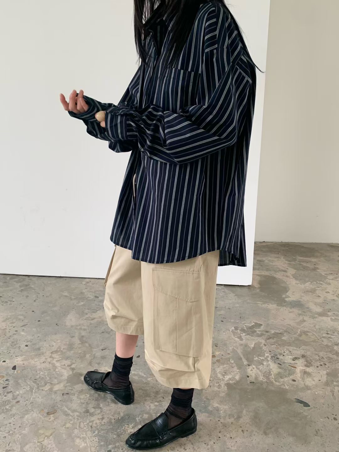 221291 直紋長袖恤