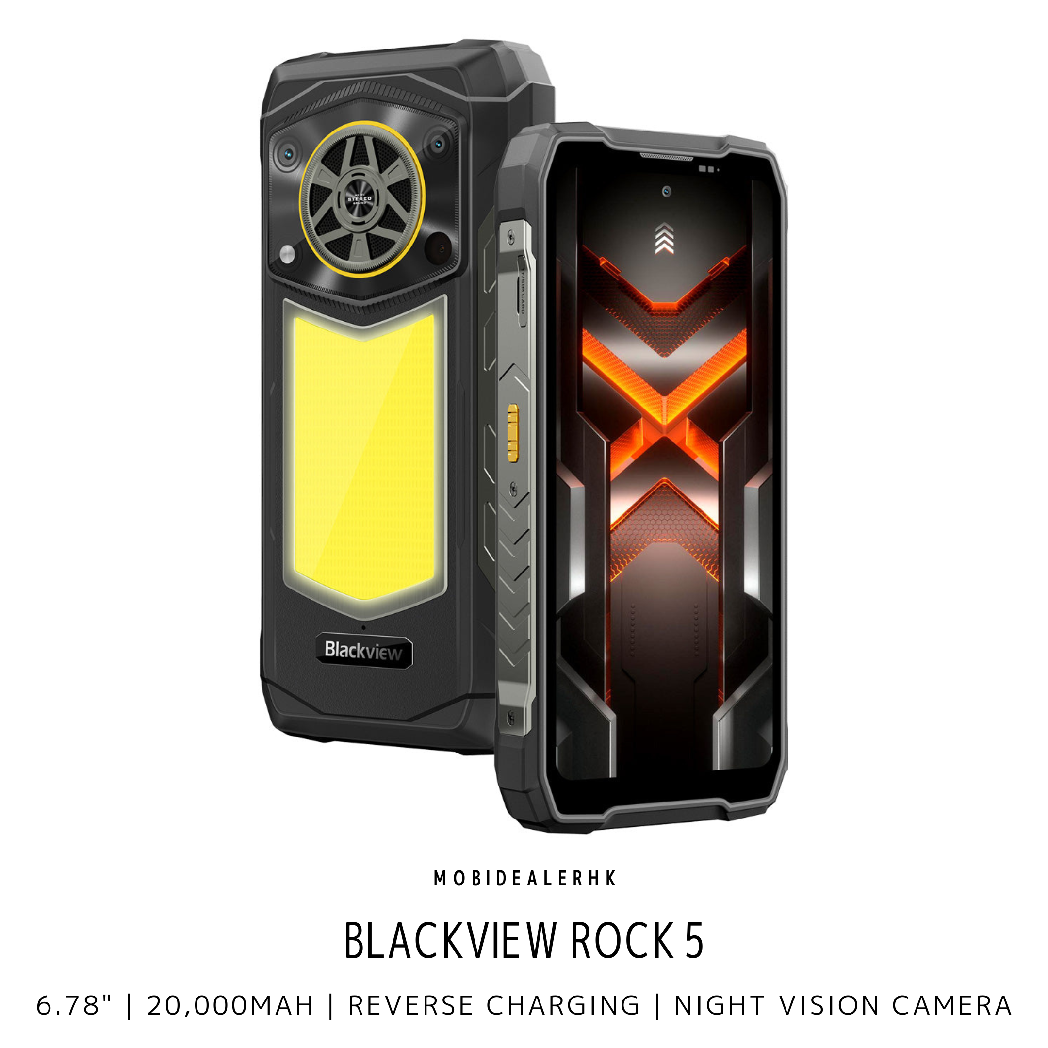 Blackview Rock 5 | 4G | 三防手機 | 露營燈 | NFC | 6/12+256Gb | 6.78" | 20,000mAh