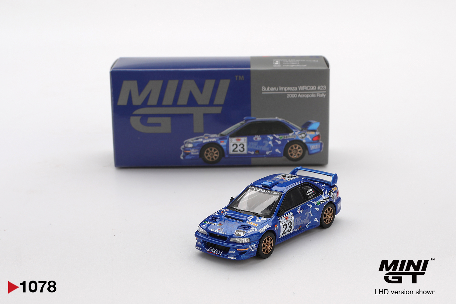 Mini GT 1/64 Subaru Impreza WRC99 #23 2000 Acropolis Rally - MGT01078-L