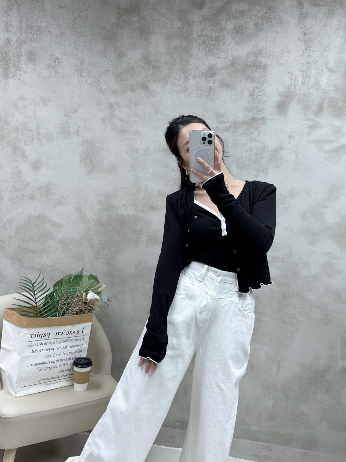 拼色背心+外套Set