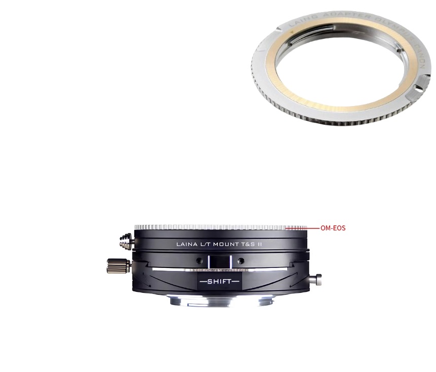 LAINA Lens Mount Double Adapter, Olympus Zuiko (OM) 35mm SLR Lens And Canon EOS (EF / EF-S) D/SLR Lens To Leica L-Mount Alliance (TL/SL) Mirrorless Cameras Tilt & Shift II 移軸、平移金屬接環