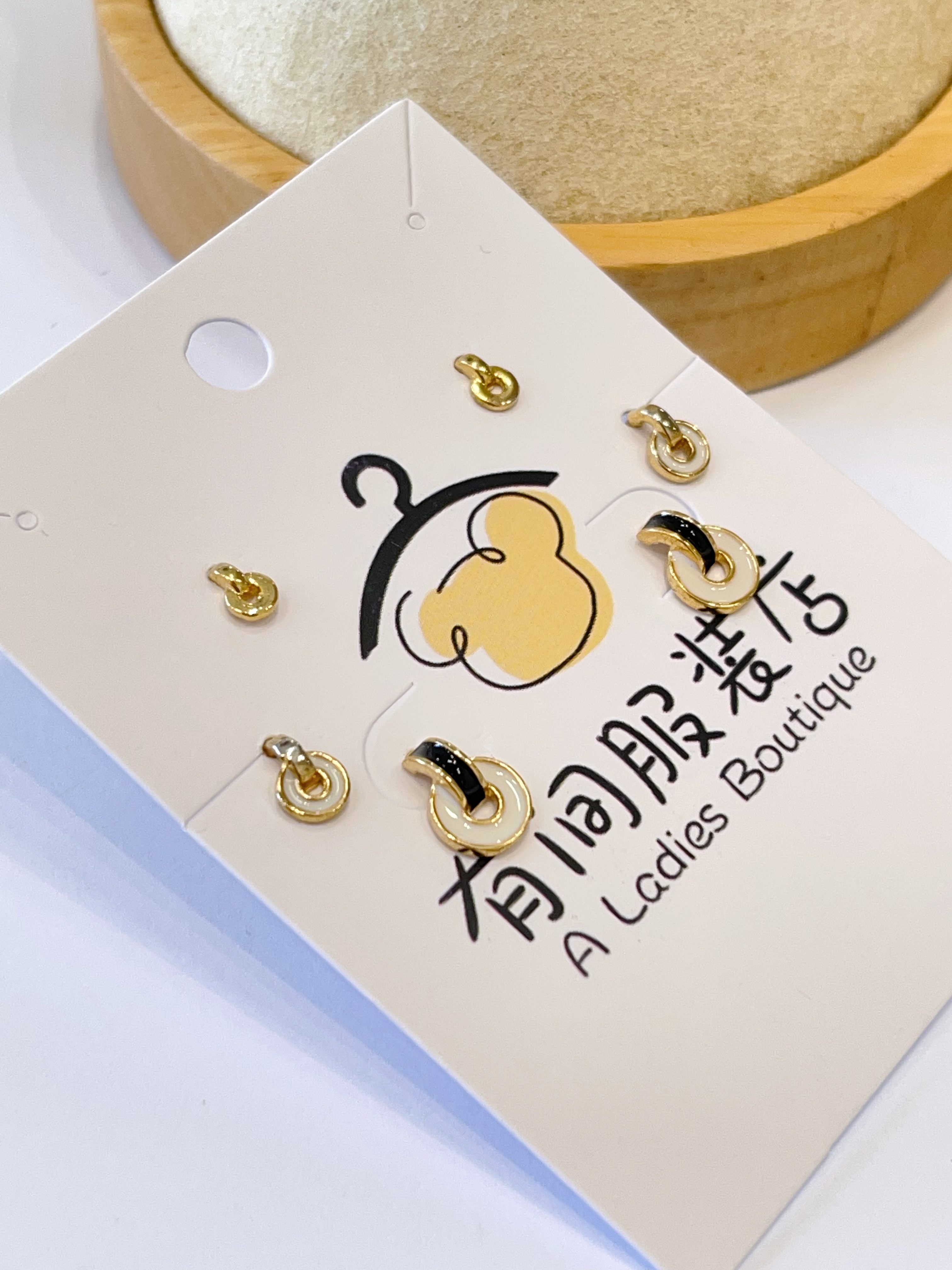 绿色系小圈耳环套装