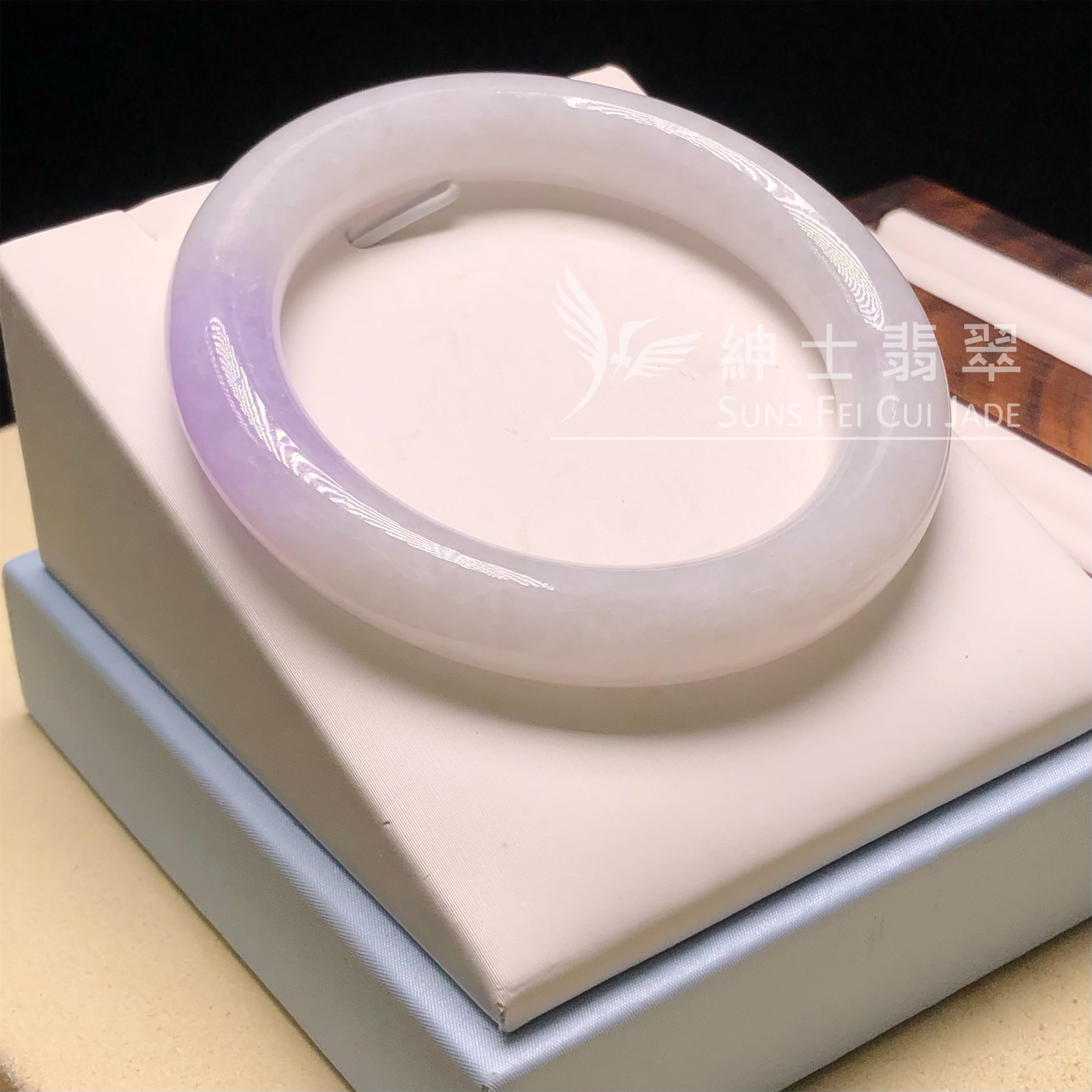 C05366 冰藍紫圓鐲52.5mm