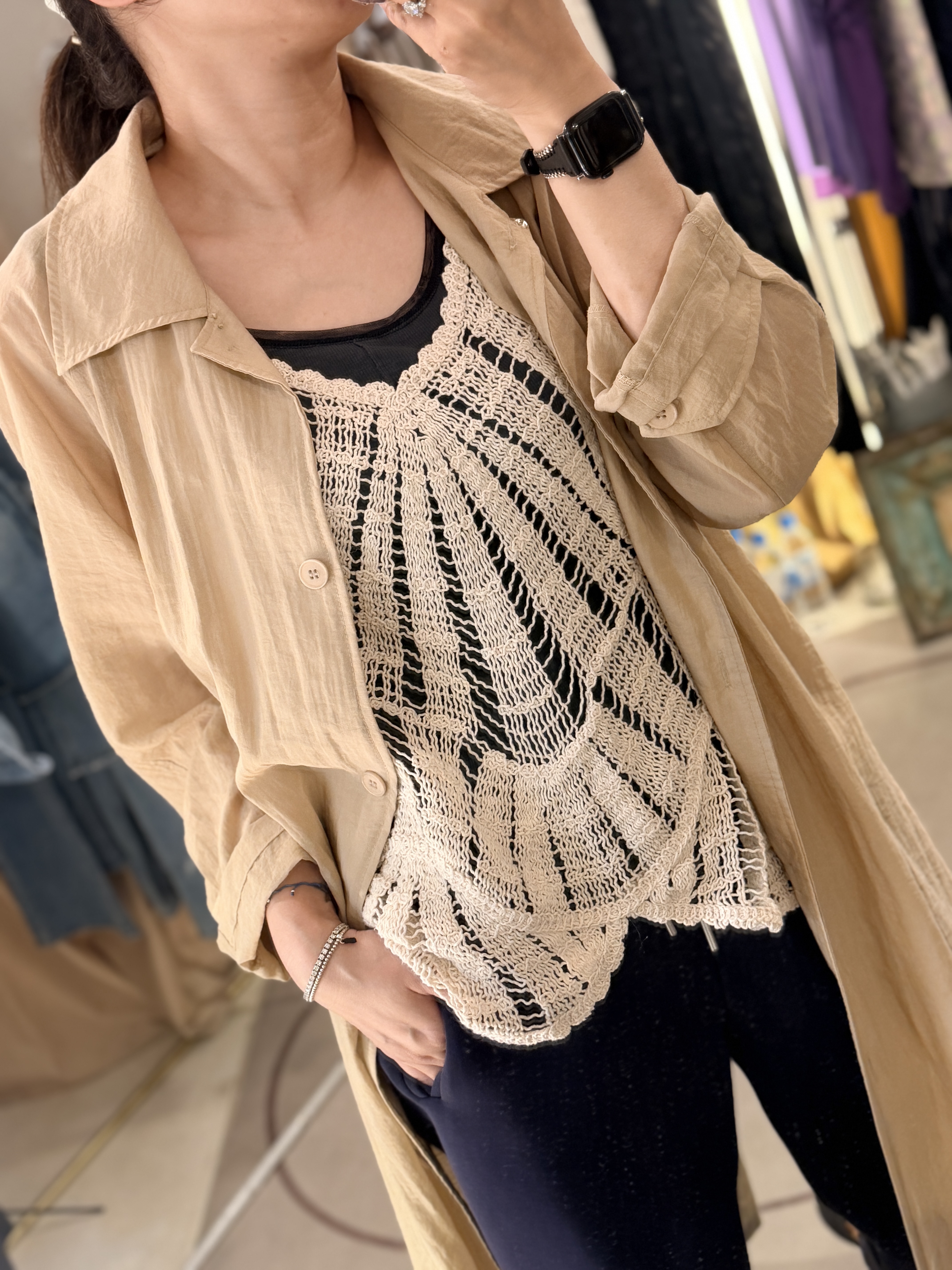 Beige knit vest