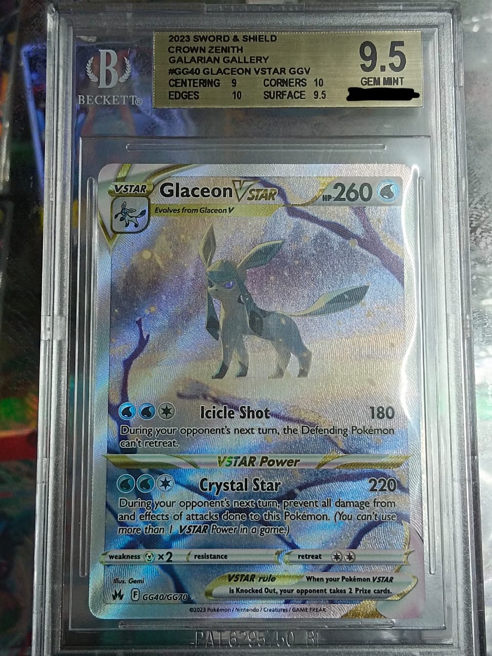 Pokemon TCG - Glaceon-GG40/GG70 (BECKETT9.5)