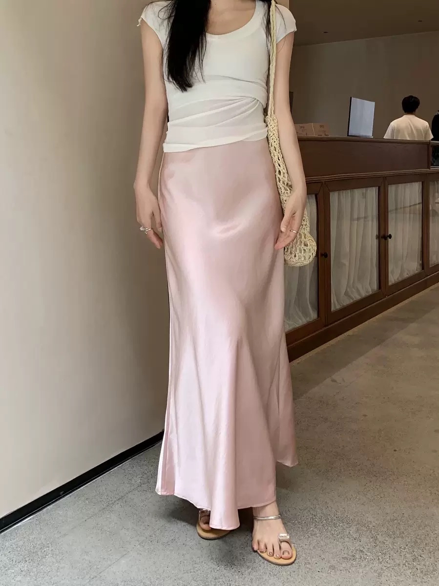 SK330缎面鱼尾半身裙