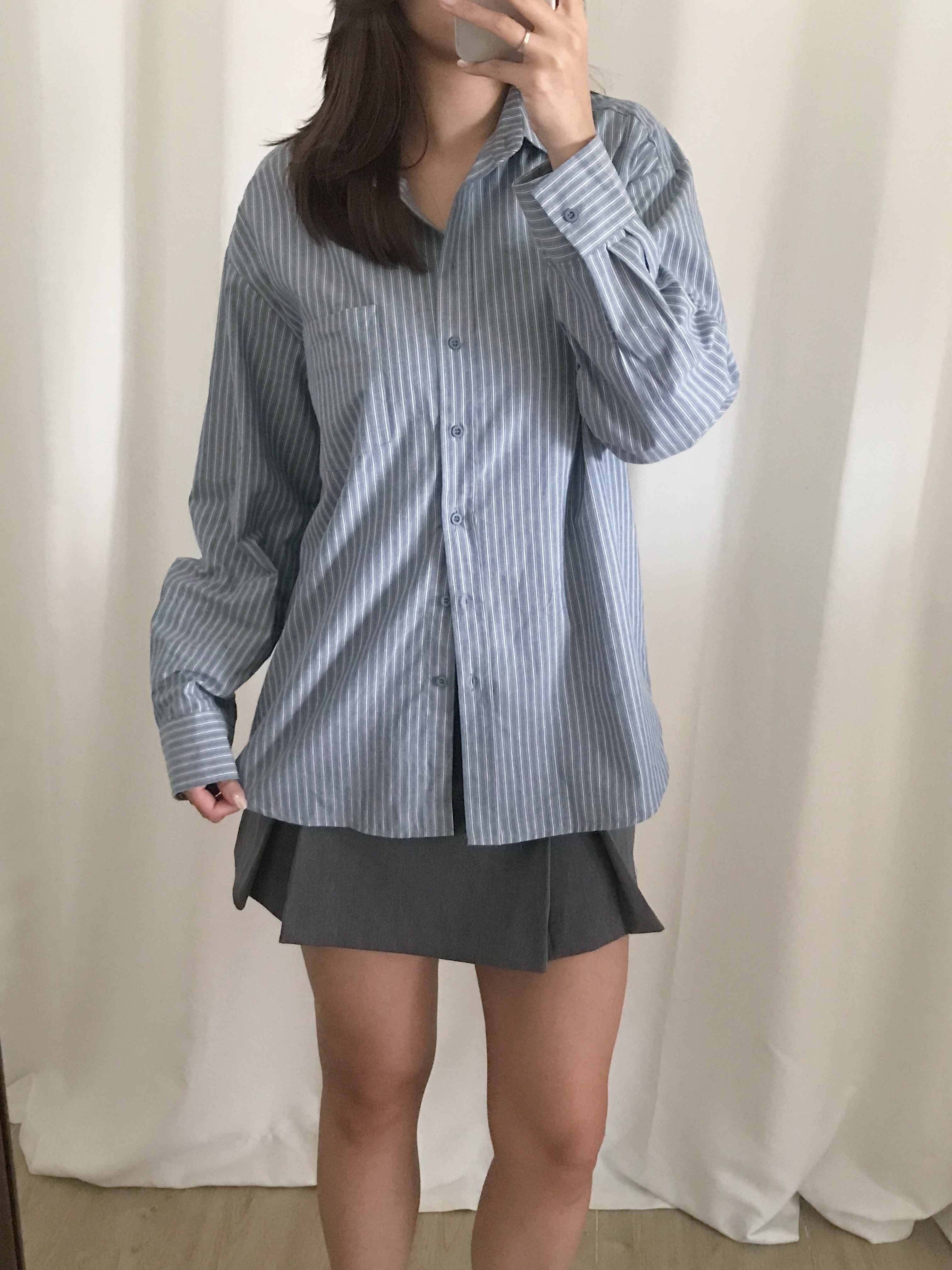 慵懶直條紋襯衫(兩色入)