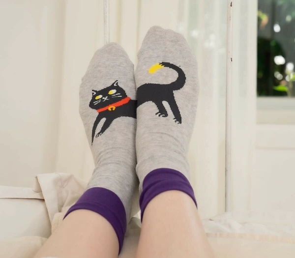 【日本製】人氣拼合完整貓貓抗菌防臭襪