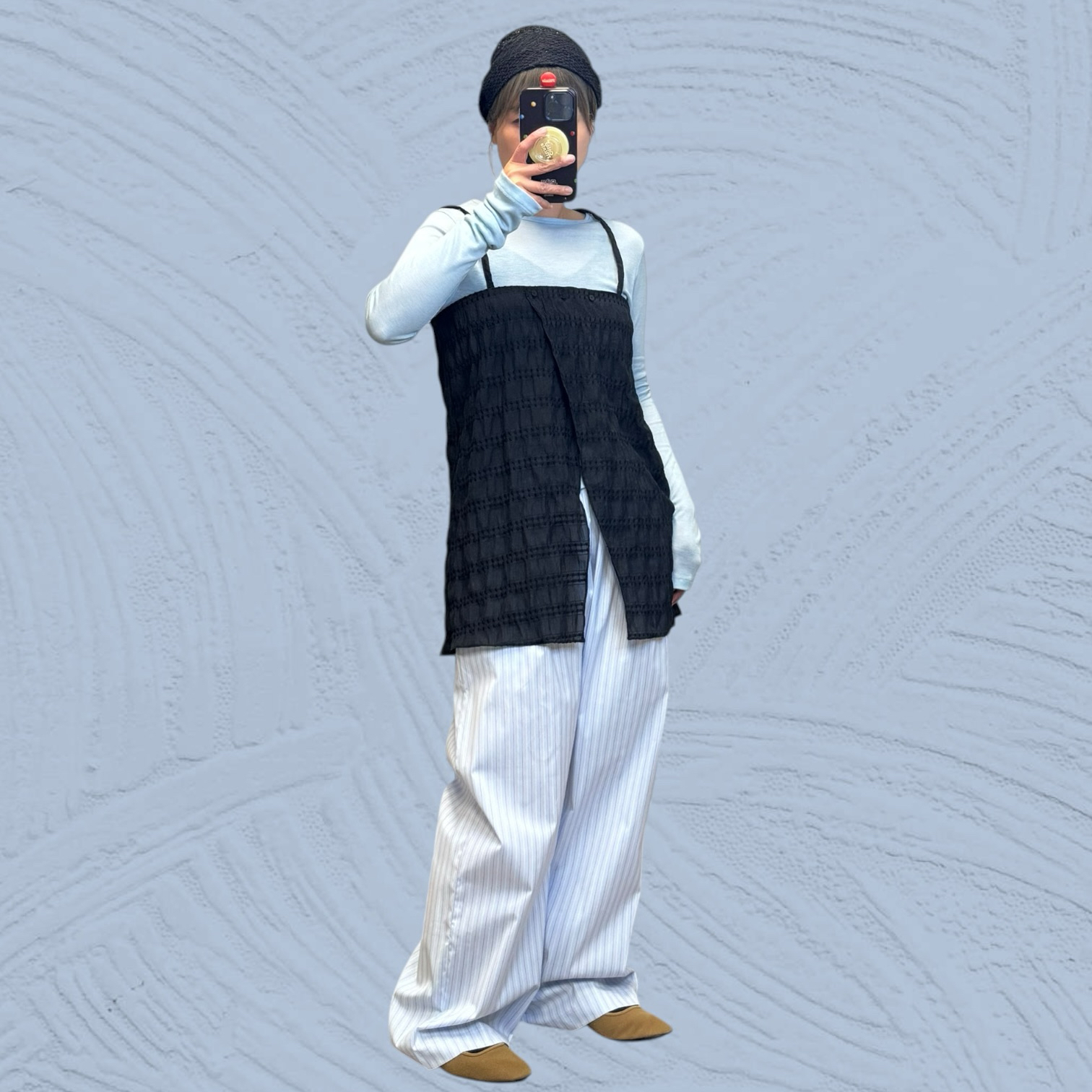 221198 雪紡皺布吊帶背心胸