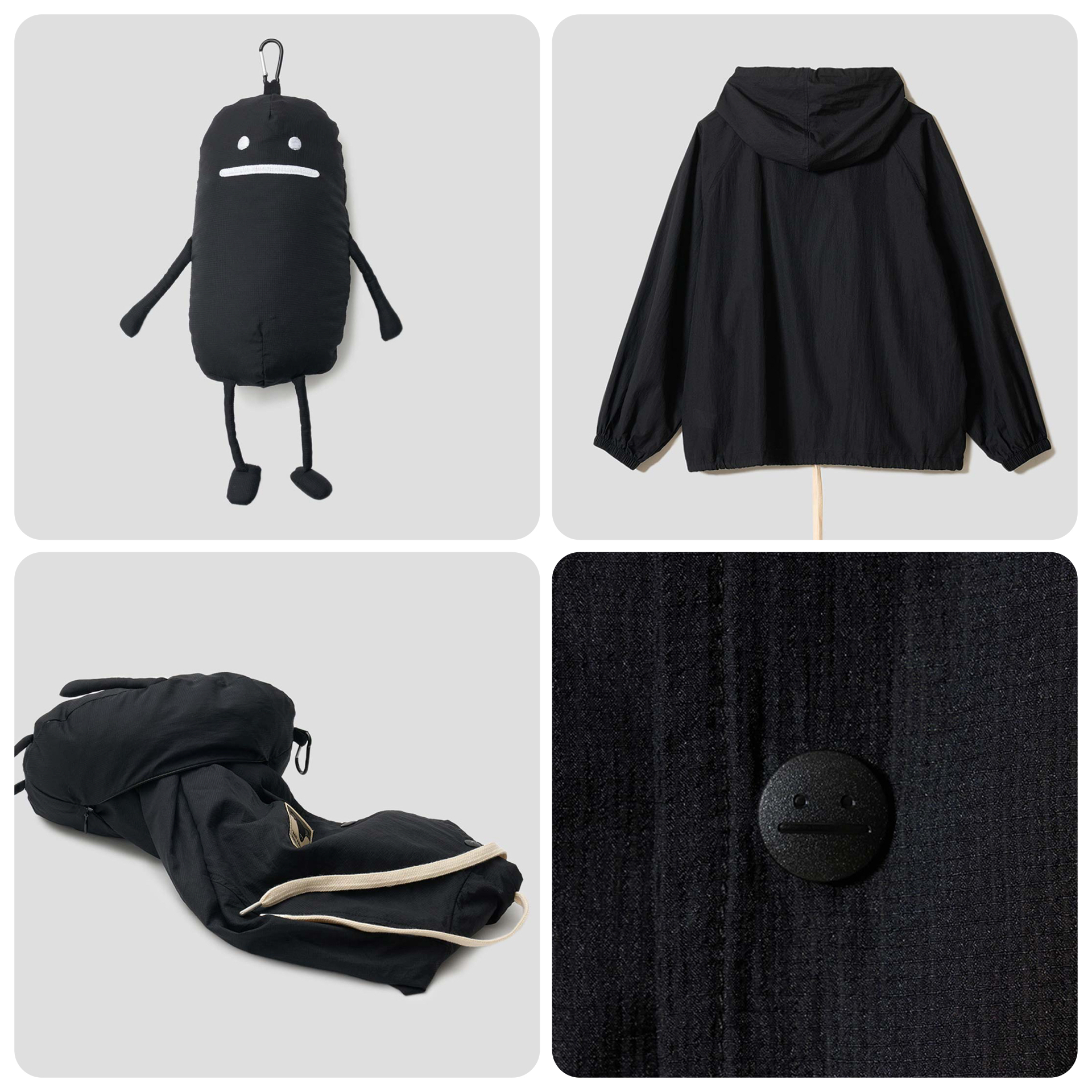 日本預訂📍黑豆人/小熊貓公仔收納風褸外套  不包郵