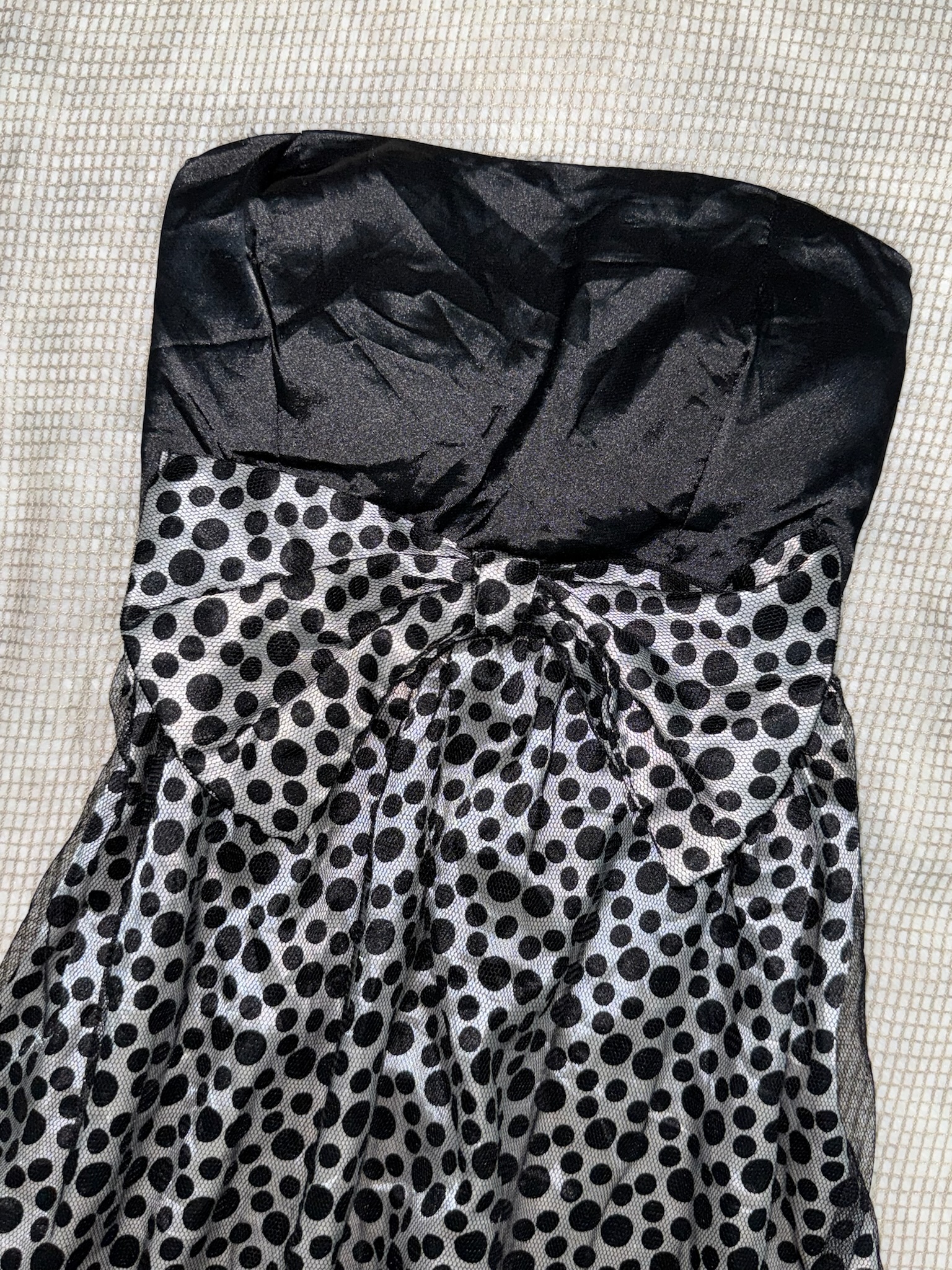 Polka Dot Strapless Mini Dress with Oversized Bow