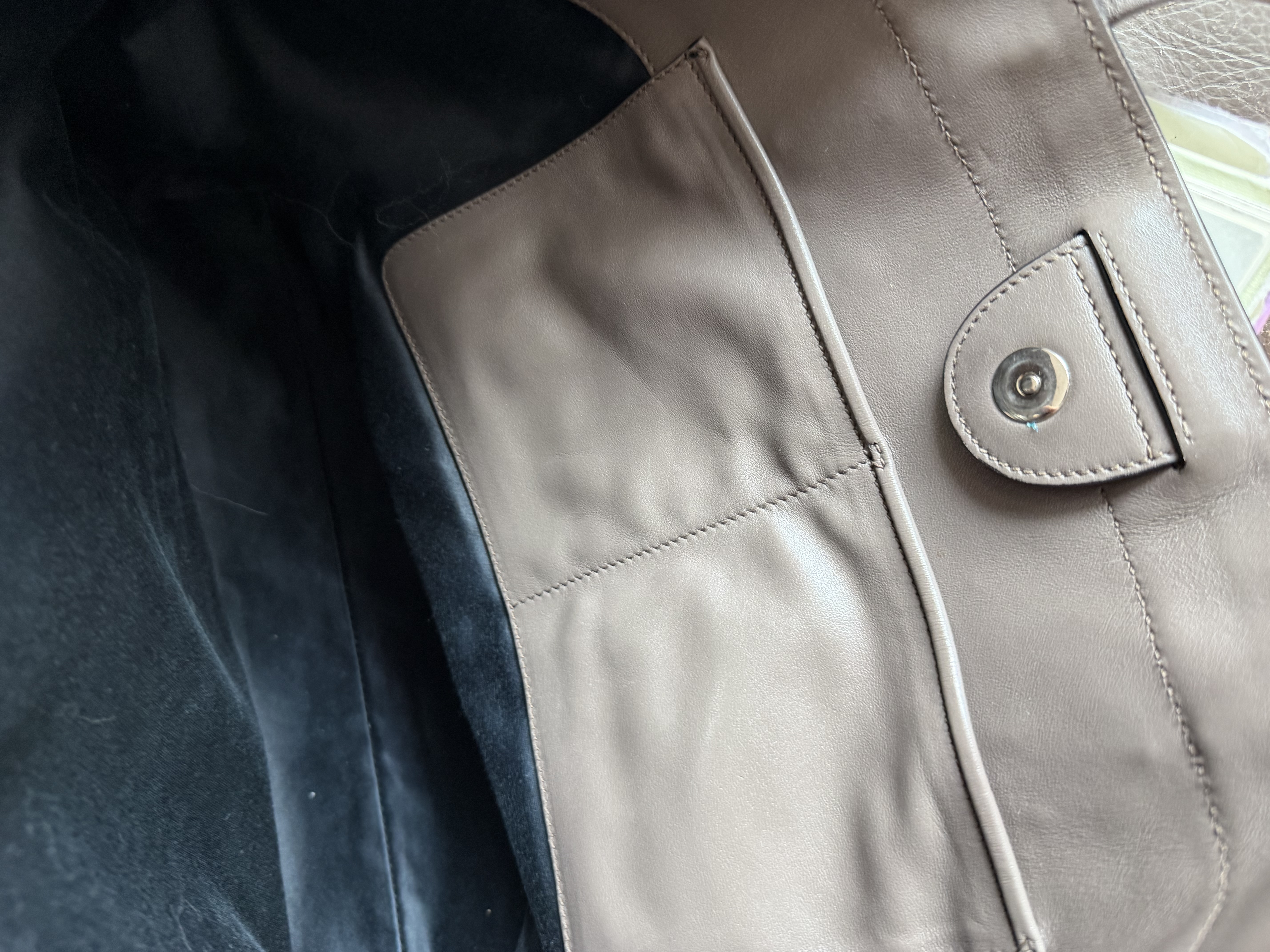 Miu miu ivy black grey leather tote bag