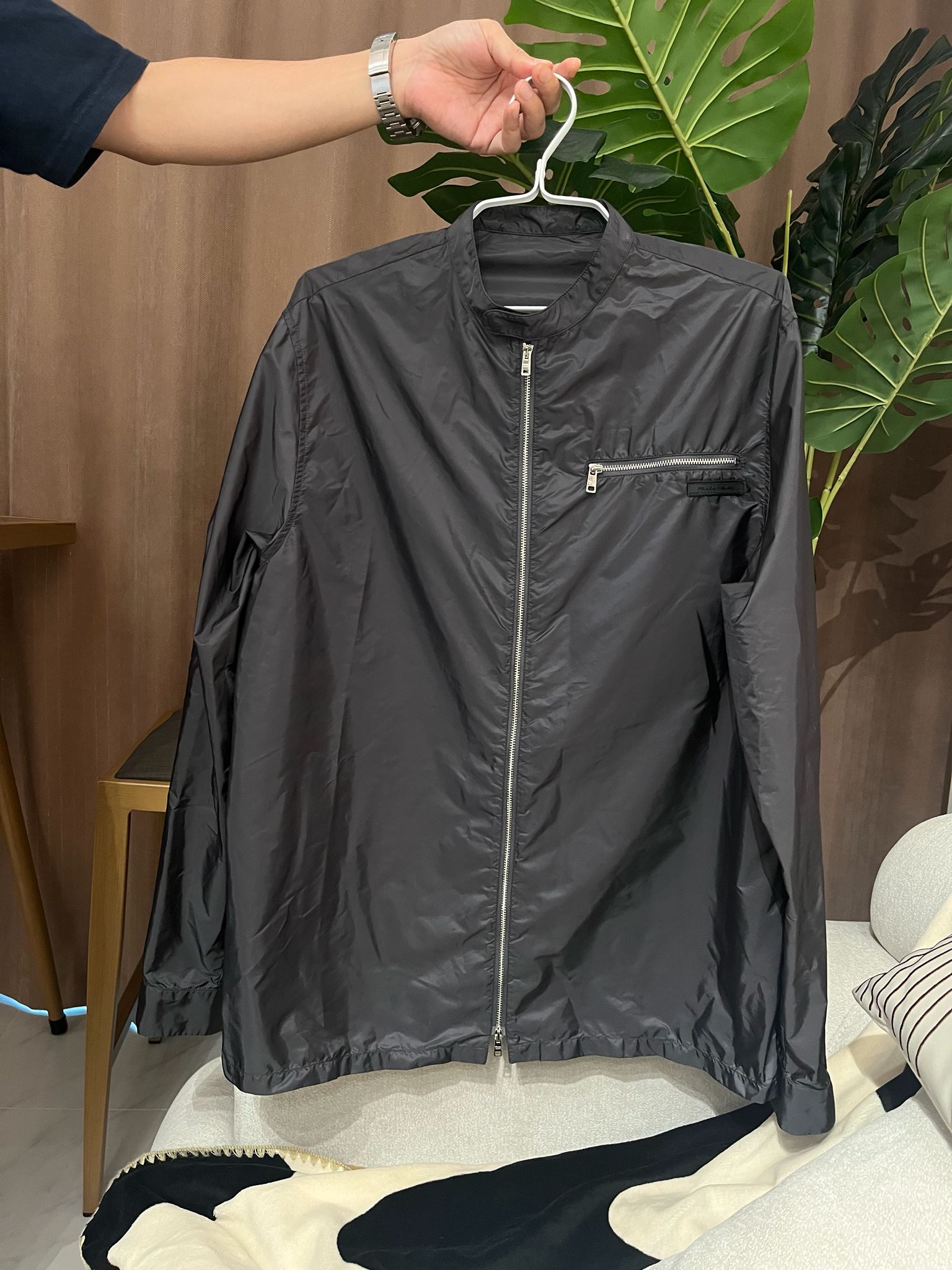 Prada Nylon Jacket Grey Size: M 100%Authentic, 95%New