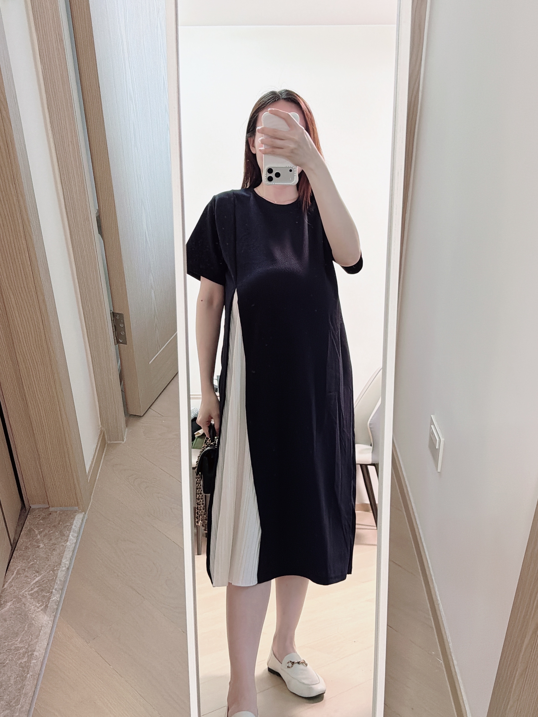 Pleated Chiffon Dress