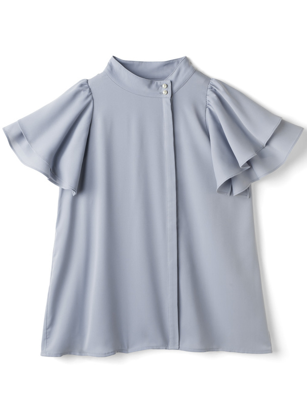 珍珠扣花瓣袖上衣 [al151]