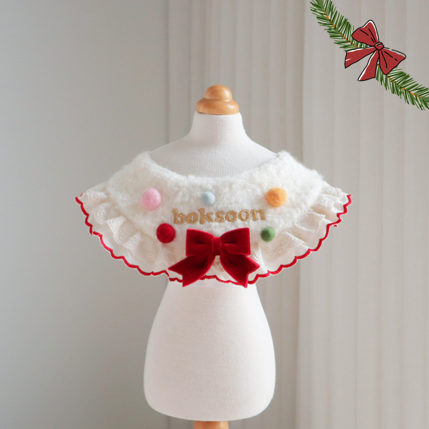 韓國 handmade 聖誕毛毛繡名領巾 {期間限定 落單前請ig dm}