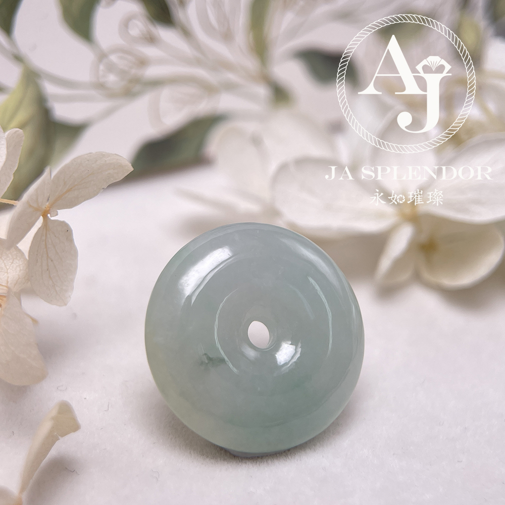  JN-181 天然翡翠A玉 冰潤飄綠平安扣