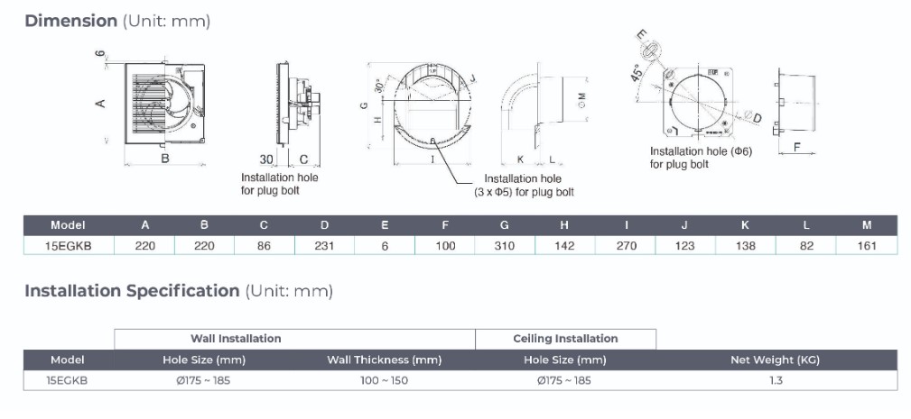 Ventilating Fan 15EGKB