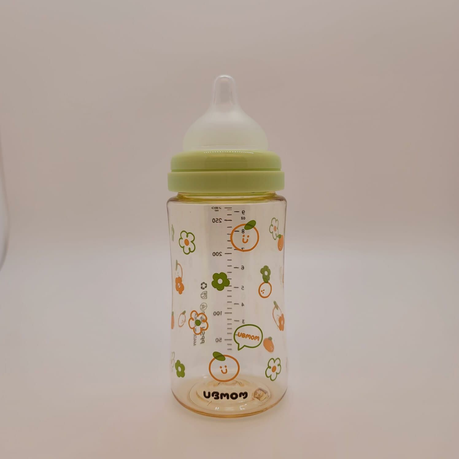 UBMOM PPSU 奶樽 -春日橘花-抹茶綠 280ml（配M Size奶嘴(3-6個月) ）