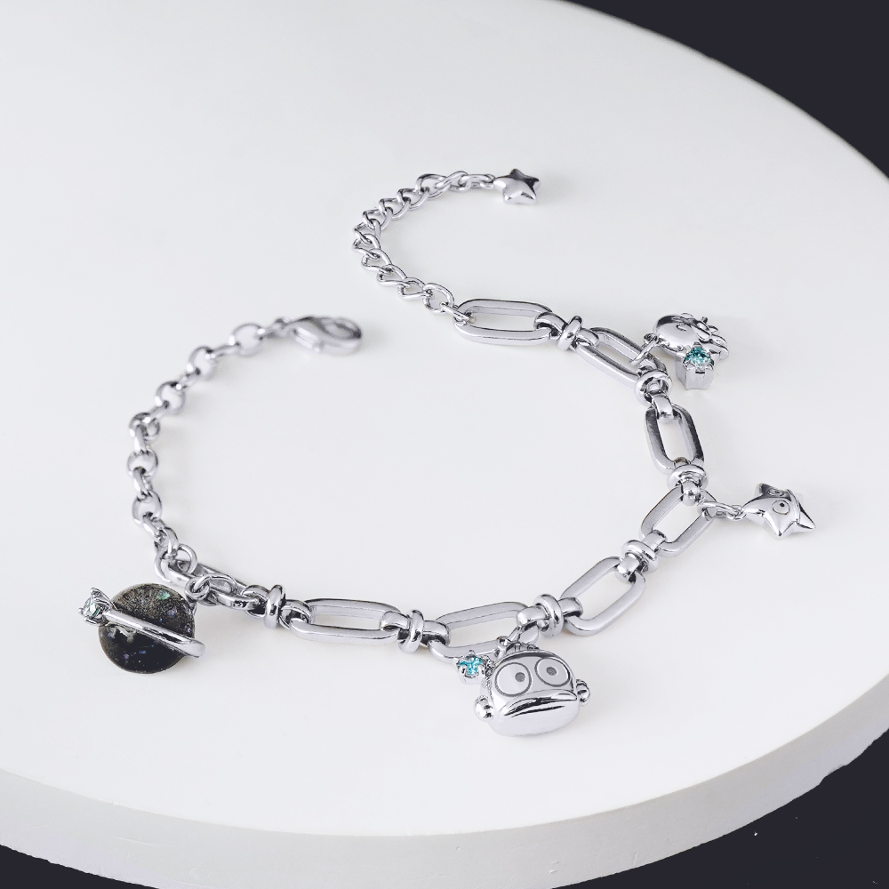  📦訂購 台灣限定 三麗鷗SanrioＸSTORY 故事銀飾 Hangyodon 星球系列 水怪 晶鑽造型手鏈