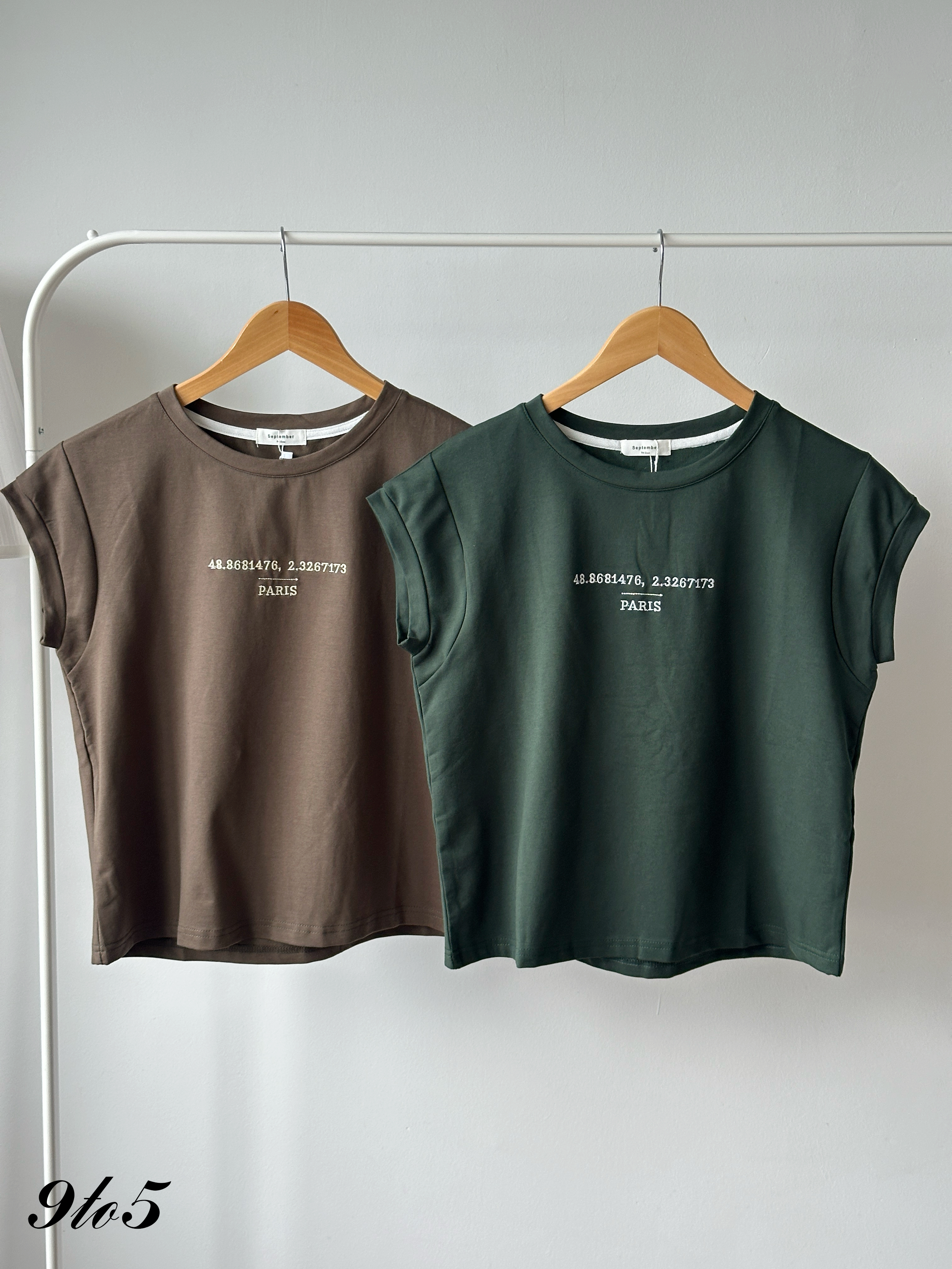 T4343 Embroidery Wording Tee - 4 Colors 