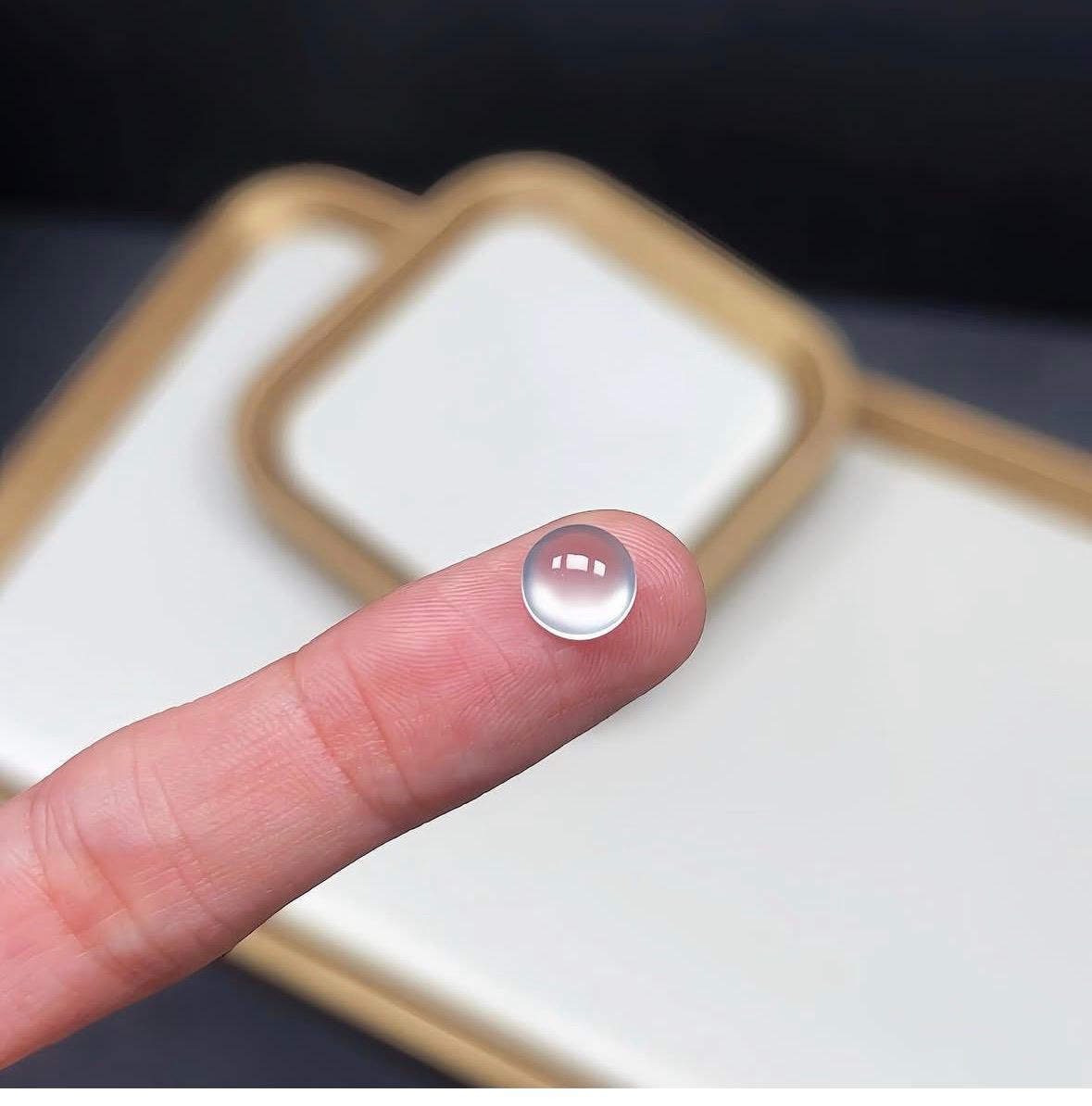 玻璃底正圓翡翠蛋面