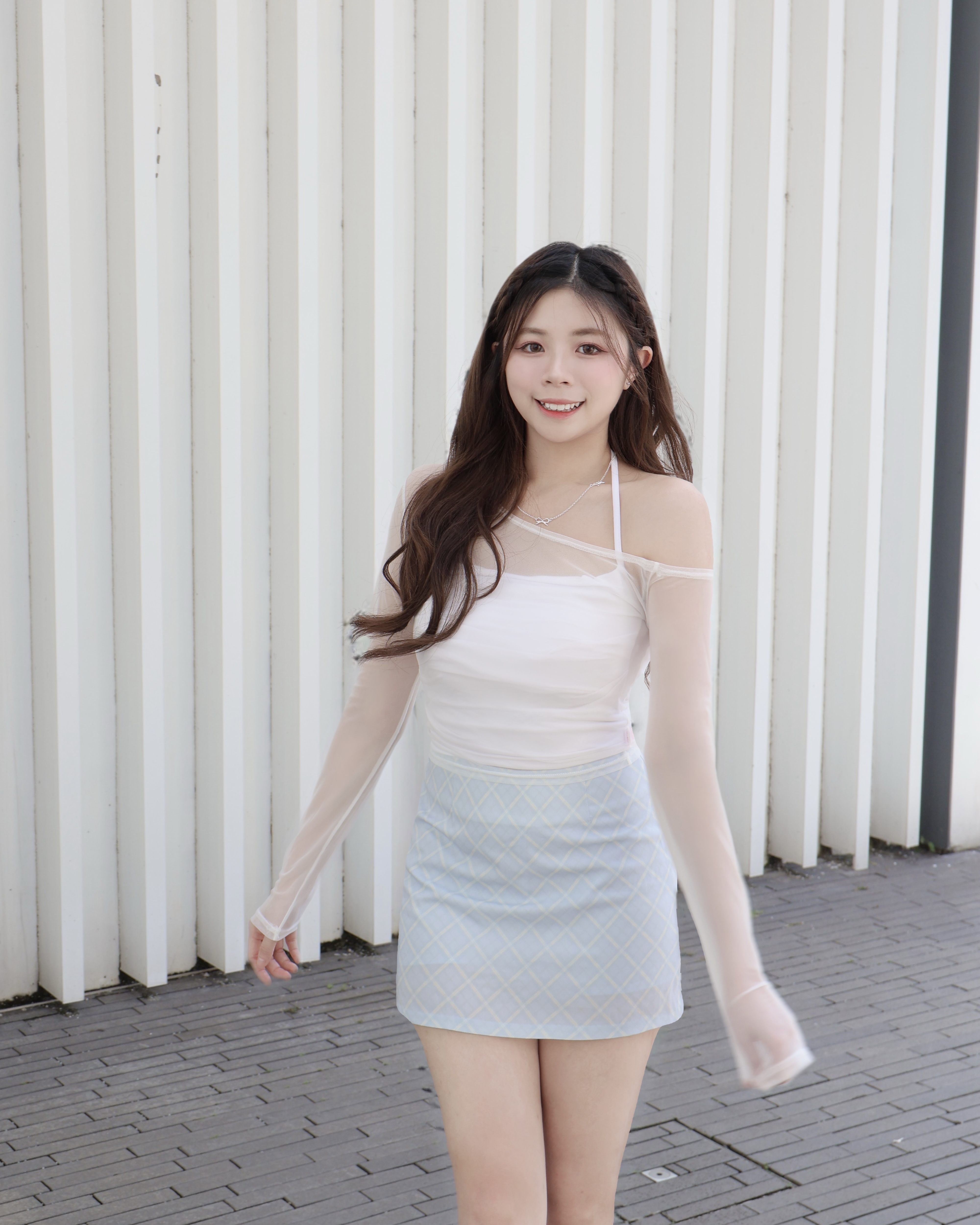 【 新色加入🥂 | 全員讚好！若隱若現小性感♡📸韓國大熱透膚感長袖配皺褶背心🤍 】 Party Night See-through Set(三色入)