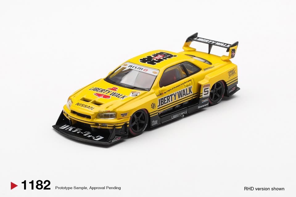 （預訂 Pre Order) Mini GT  ( MGT01182-R ) Nissan LB-ER34 Super Silhouette SKYLINE Sport Yellow