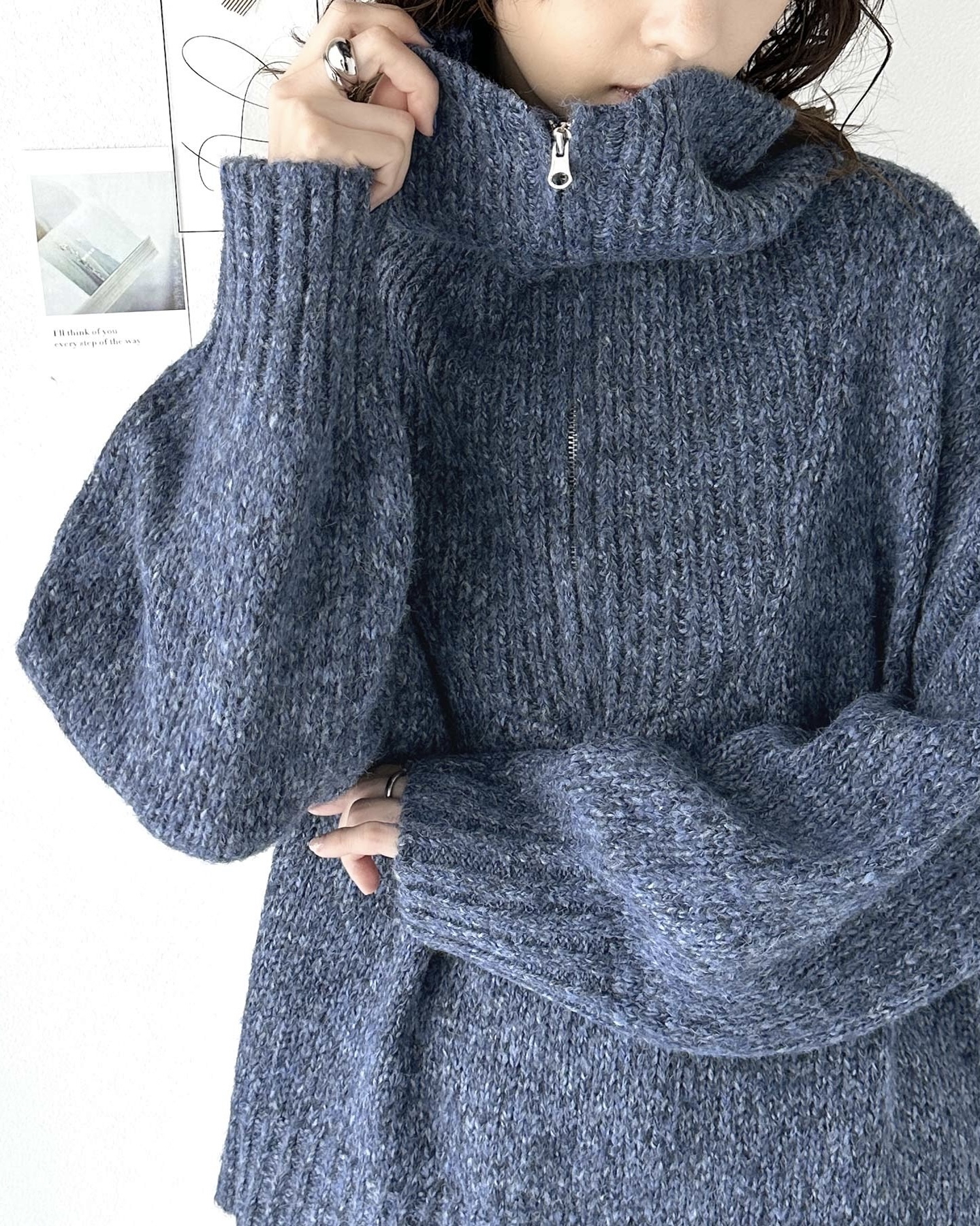 水手領半拉鏈針織上衣【JT024】