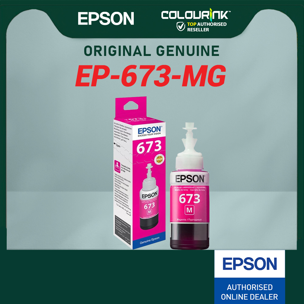 Epson Original Genuine T673 Refill Ink Bottle 70ml L800｜L805｜L850｜L1800 T6731 T6732 T6733 T6734 T6735 T6736