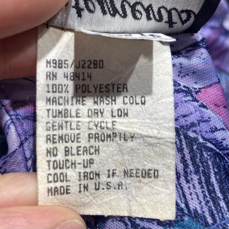 Remade - Made in USA Tropical Violet and Blue Floral Off-shoulder Day Dress (MU104-13)