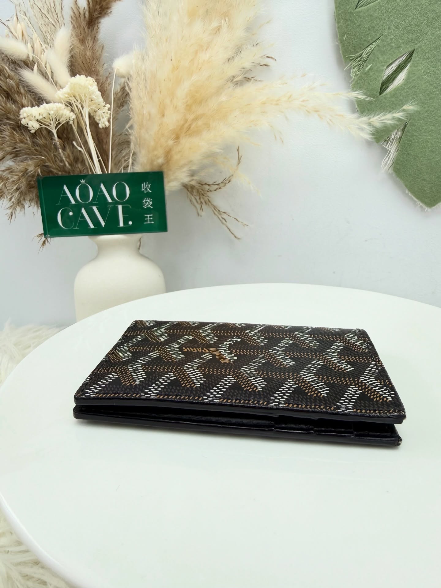 Goyard👜 PRE OWNED 🛍️黑色老花 card holder 🖤