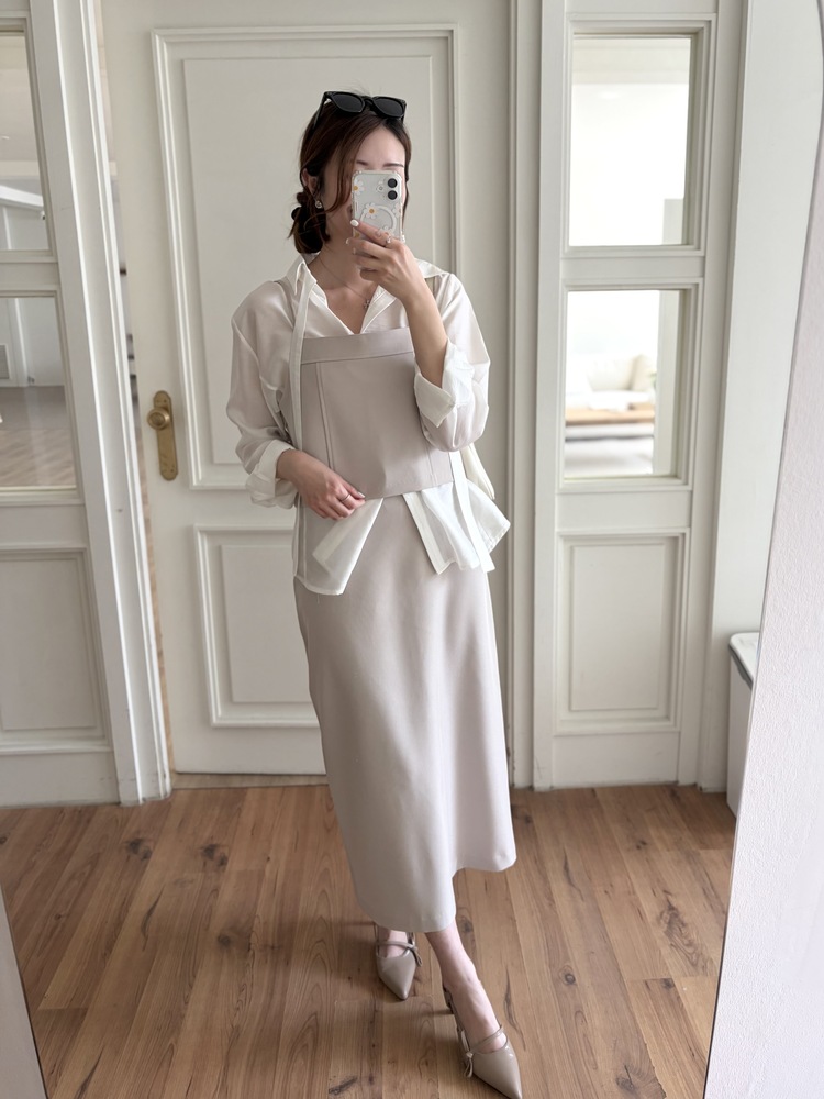 Tie Detail Sheer Blouse (Ivory)