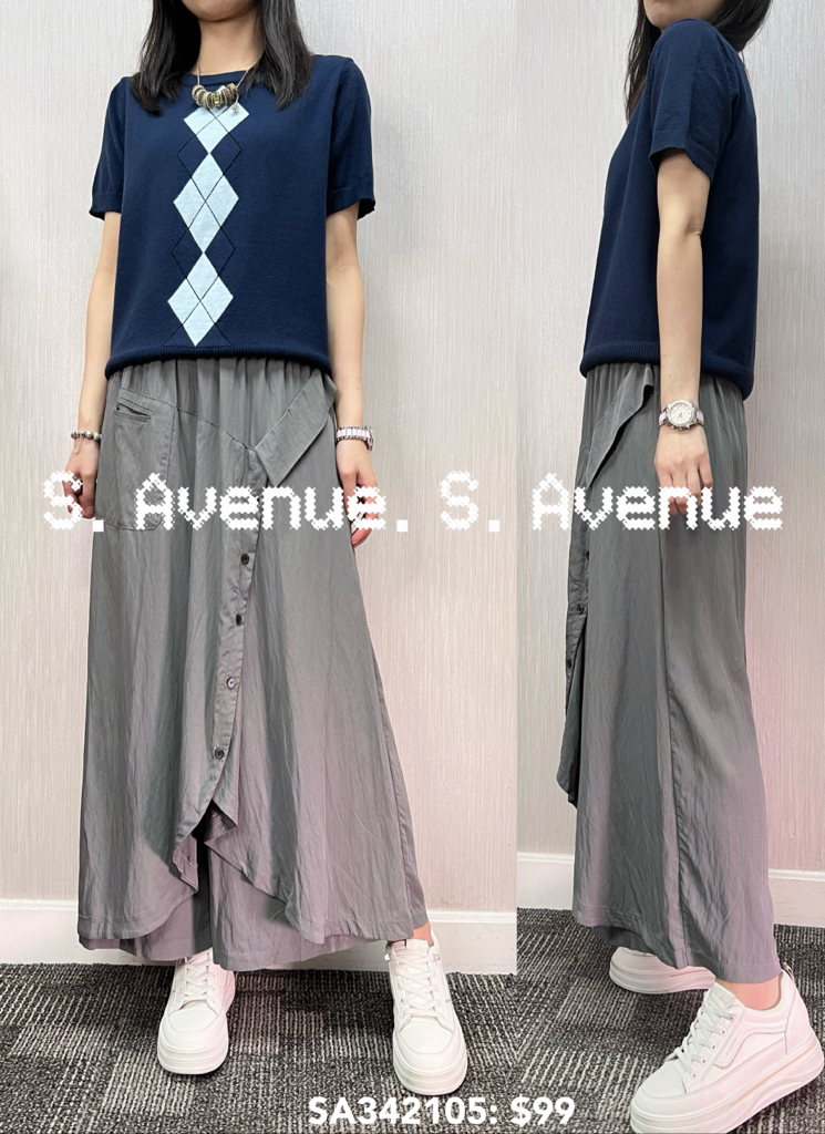 SA342105: 短袖菱格圖案線top