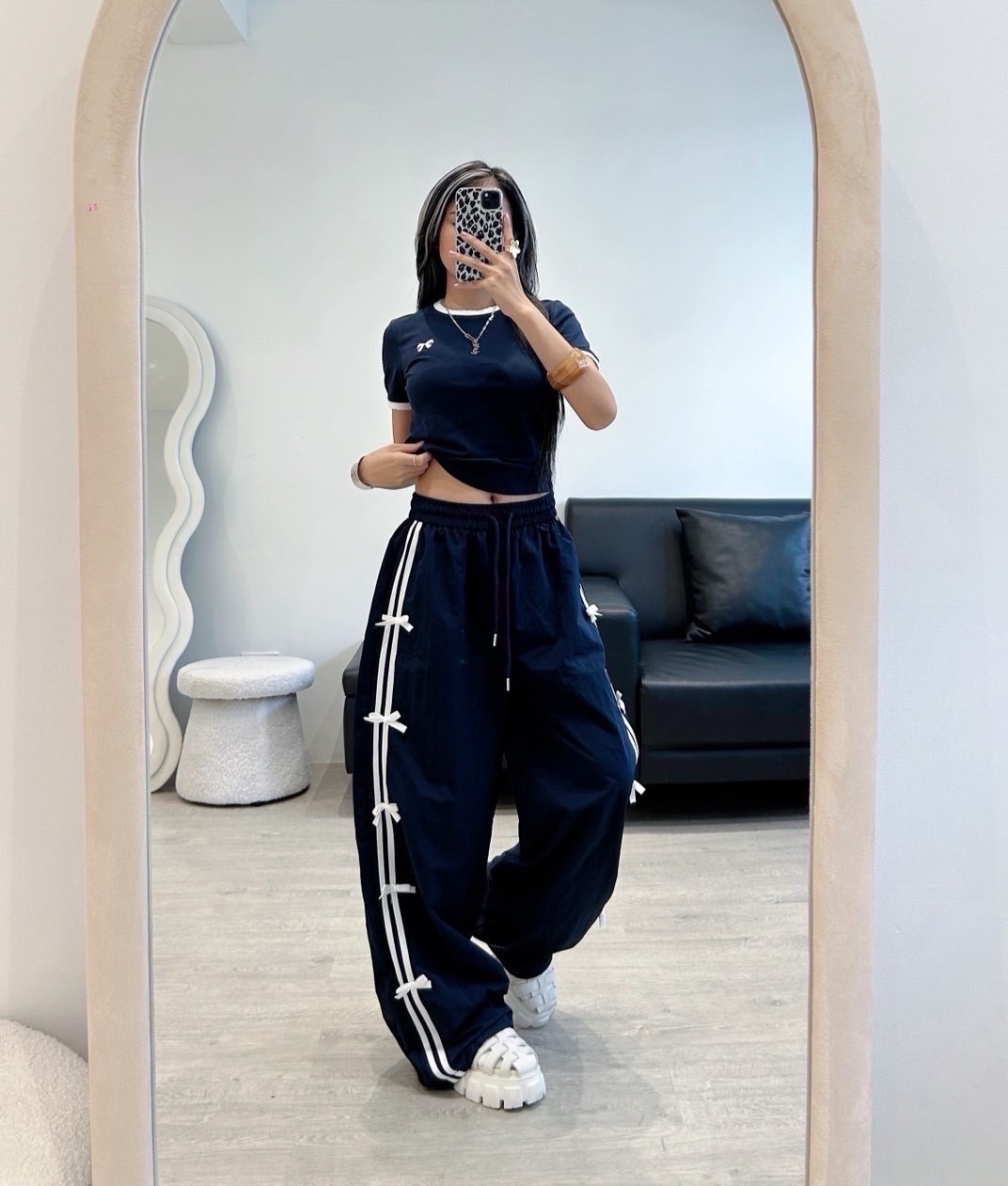 Bkk秋冬款 蝴蝶結速乾運動長褲