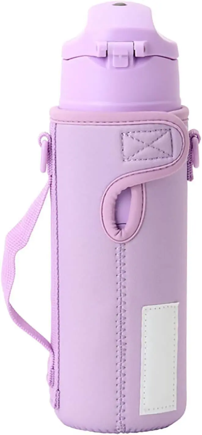 現貨🌸日本直送 |Sanrio Kuromi雙層真空不鏽鋼水瓶帶蓋（附軟墊保護套）470ml 